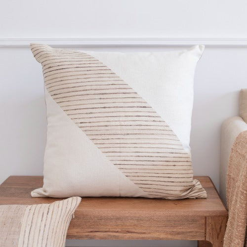 LR Home Linen & Silk Pillow — Natural / Ivory