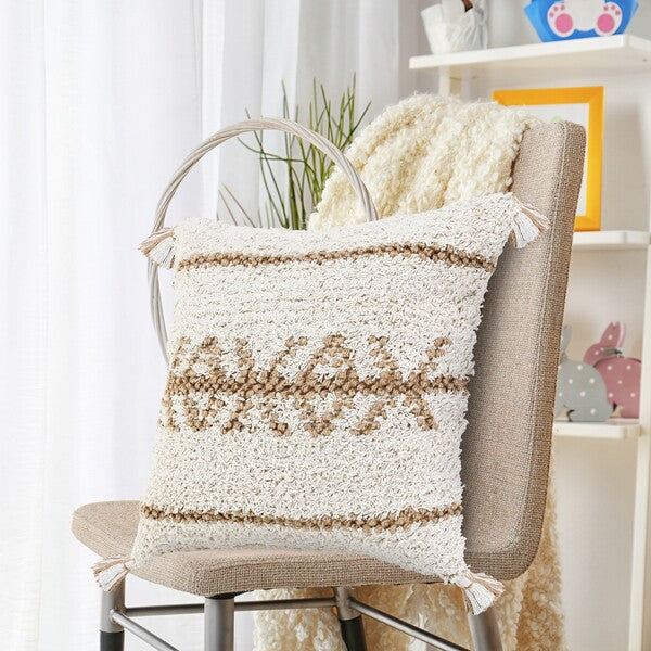 LR Home Reed Pillow — White / Natural (07739)