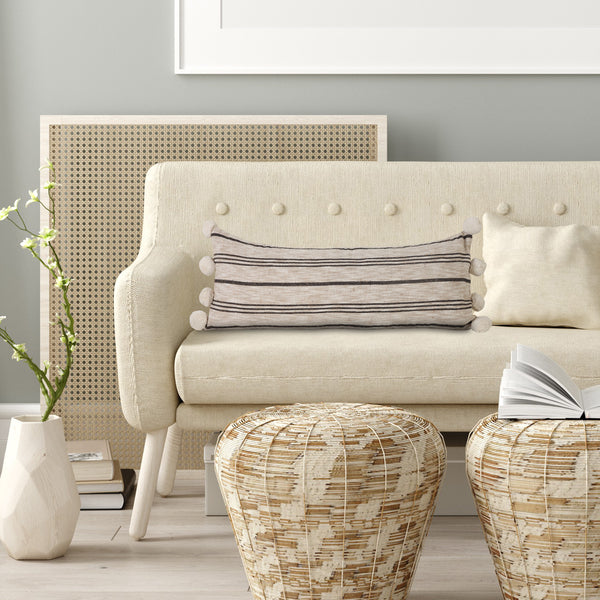 LR Home Pompadour Pillow — Natural / Black