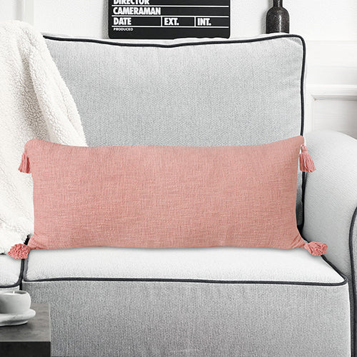 LR Home Insignia Pillow — Coral Pink