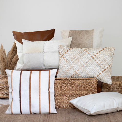 LR Home Austin Pillow — Ivory / Brown