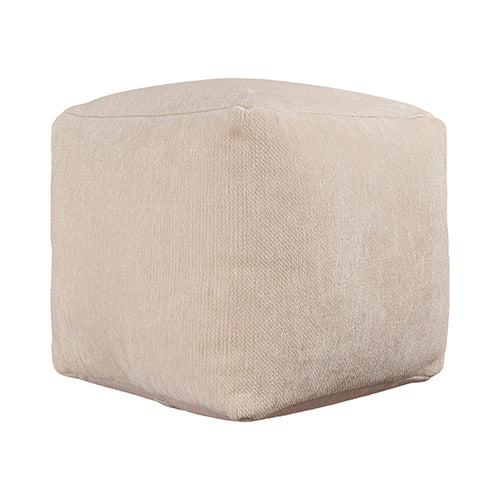 LR Home Taj Pouf — Ivory