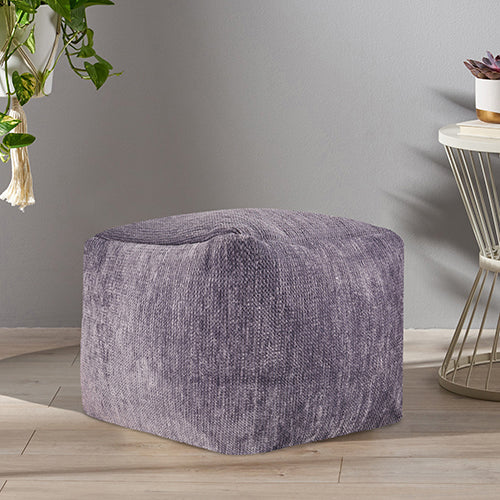 LR Home Taj Pouf — Frost / Gray