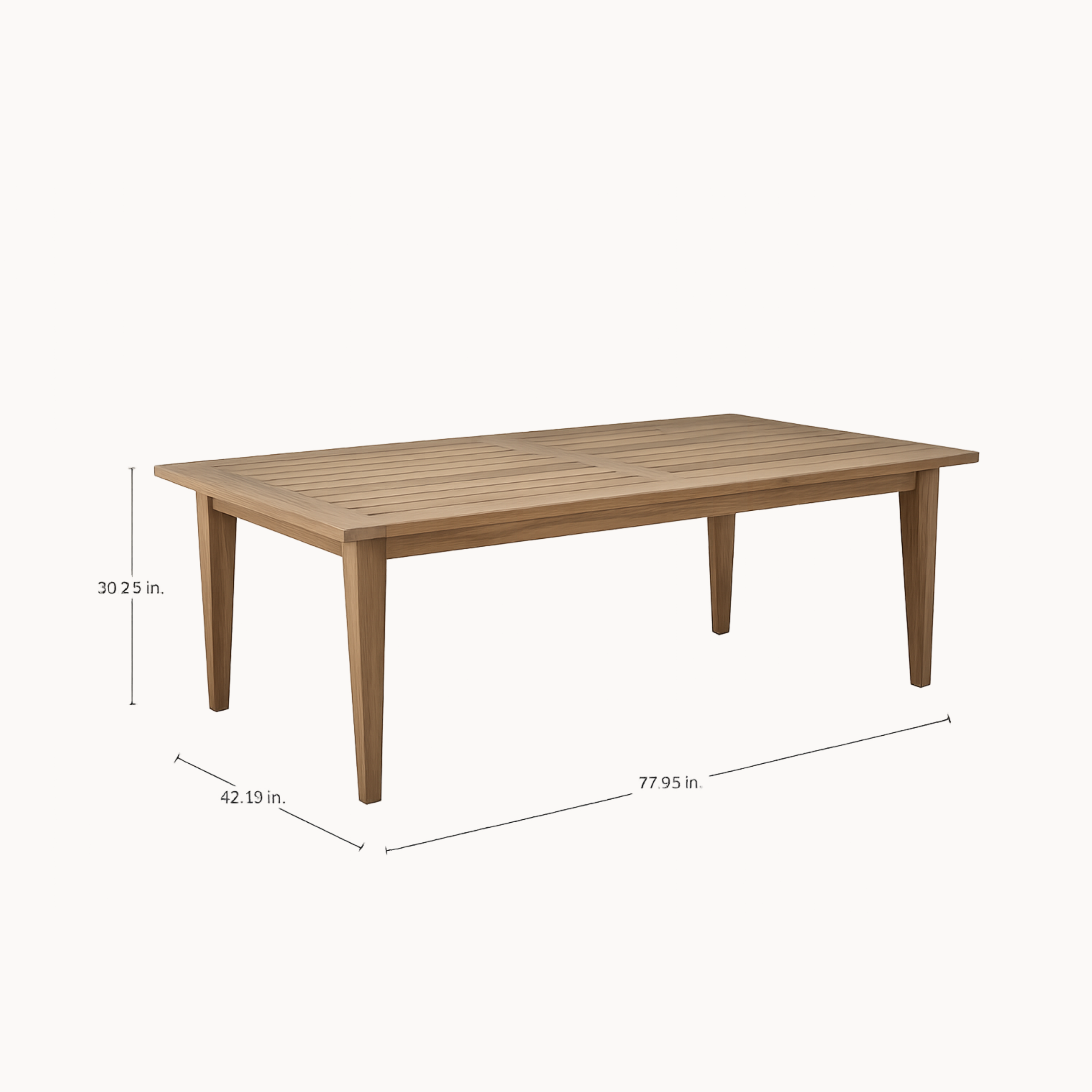 Croquet Teak Rectangle Farm Table