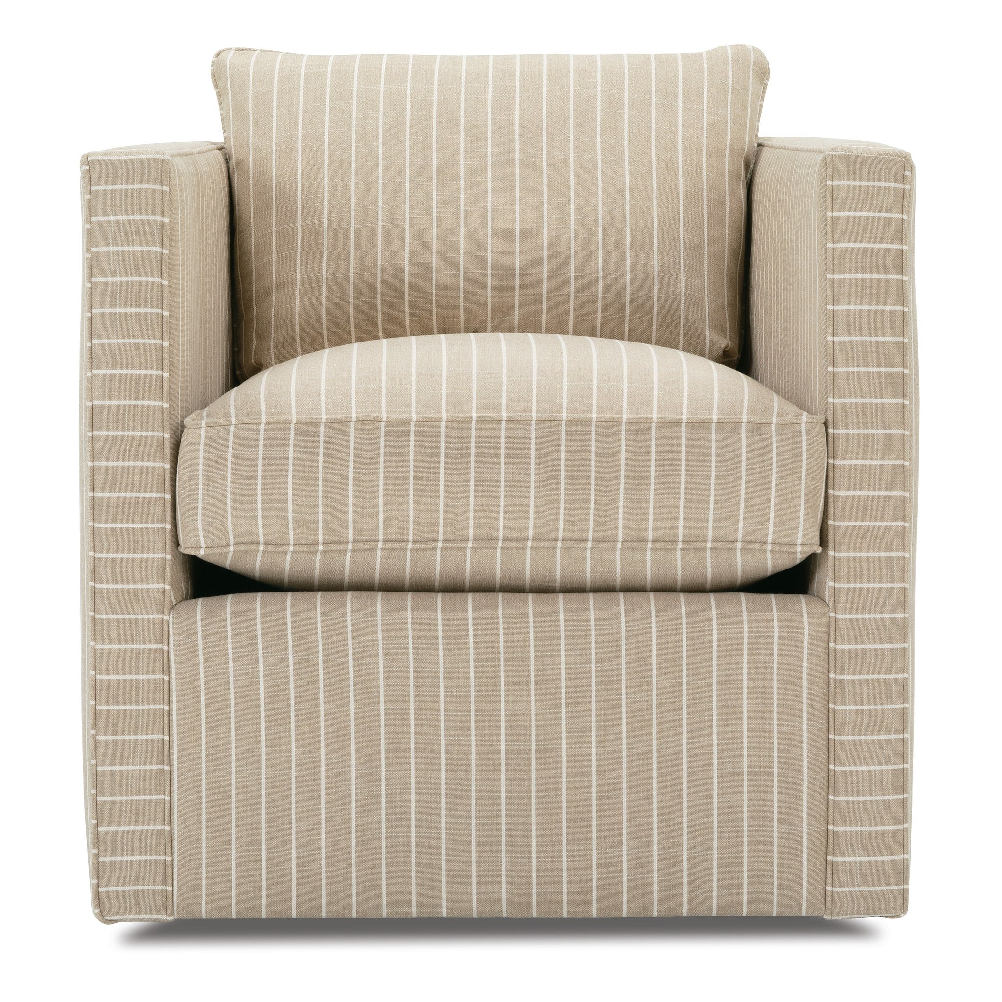Rowe Furniture Rothko Swivel Chair — Putty - Classic Weave Stripe