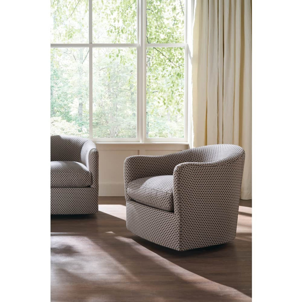 Rowe Furniture Rue Swivel Chair — Bark - Textured Weave