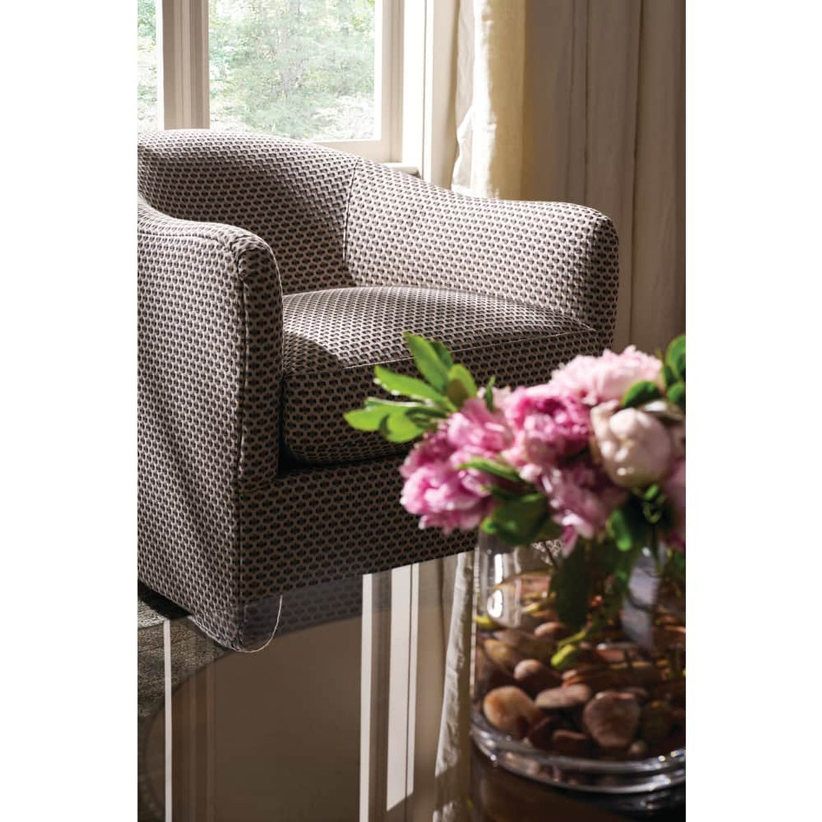 Rowe Furniture Rue Swivel Chair — Bark - Textured Weave