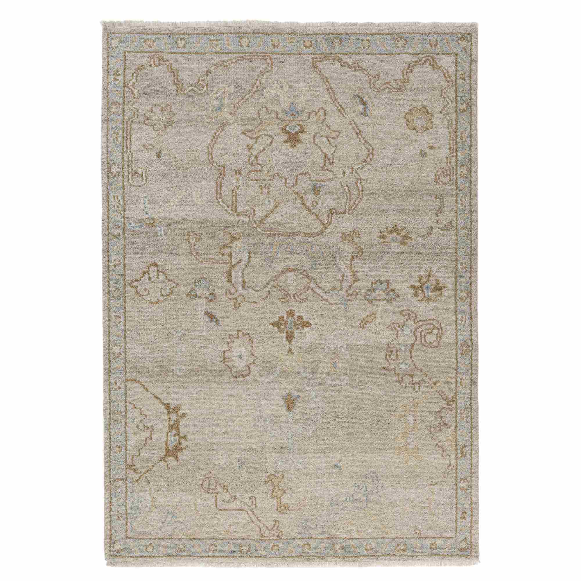 LR Home Senneh Rug — Wheat/Blue