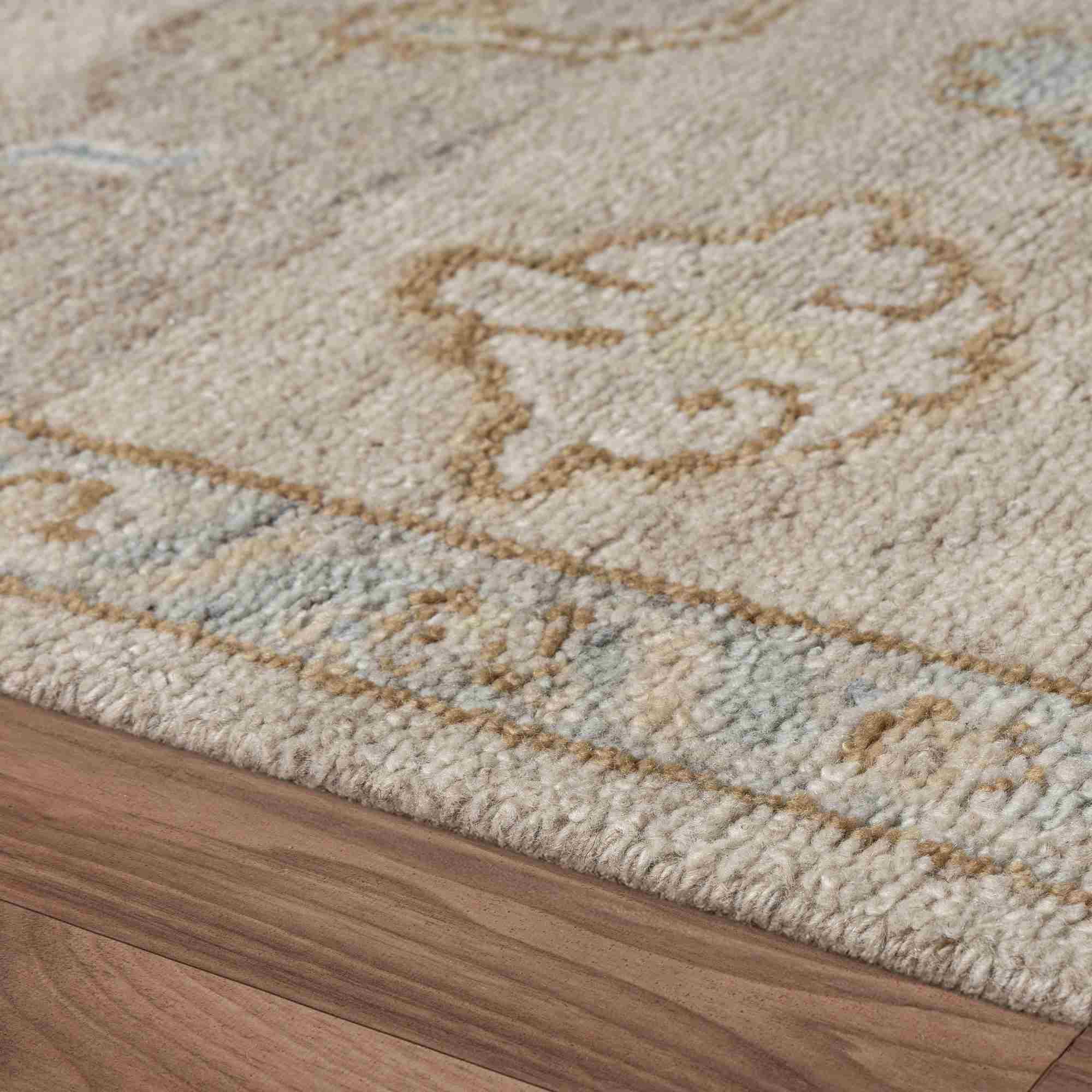LR Home Senneh Rug — Wheat/Blue