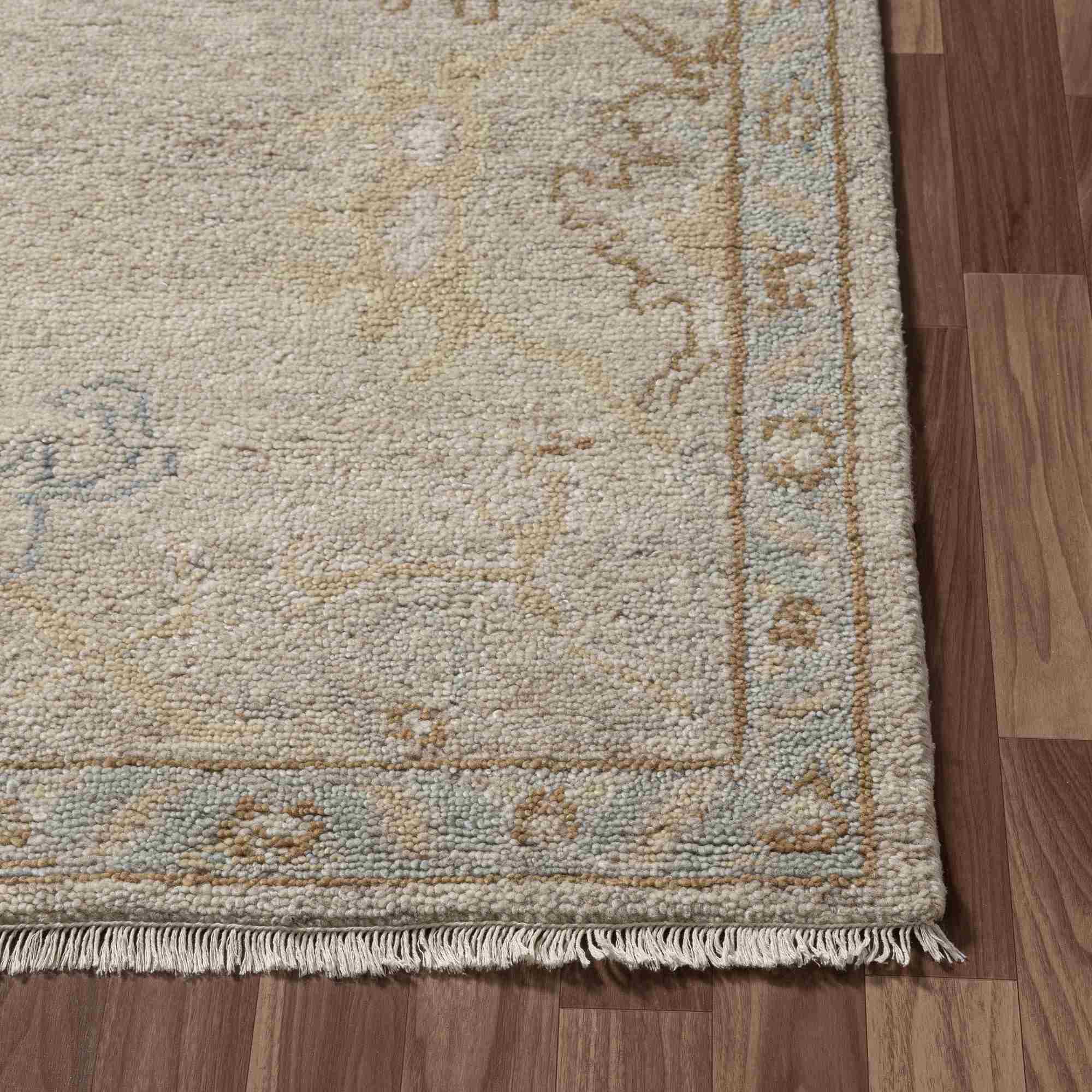 LR Home Senneh Rug — Wheat/Blue