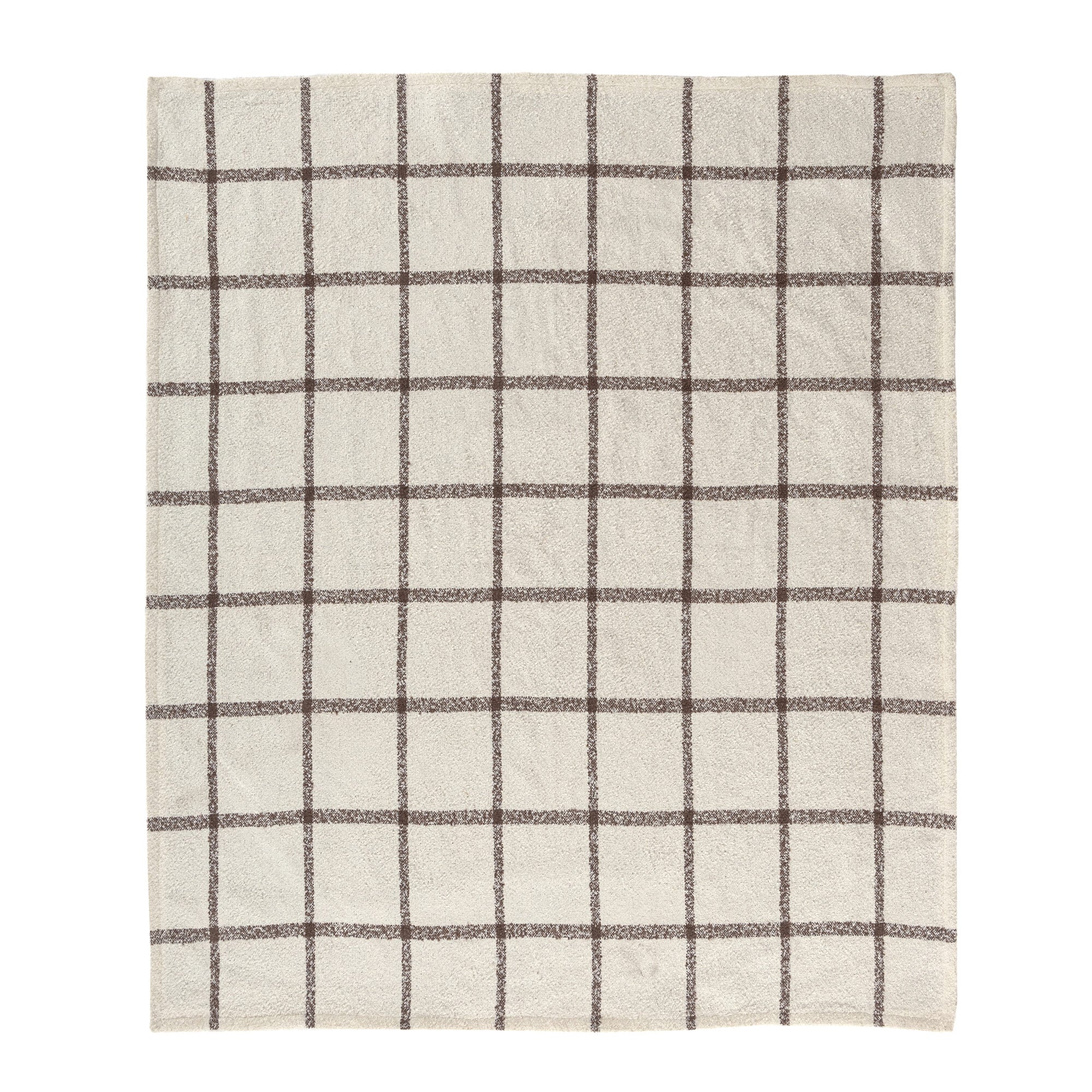 LR Home Lattice Throw — Ivory / Brown