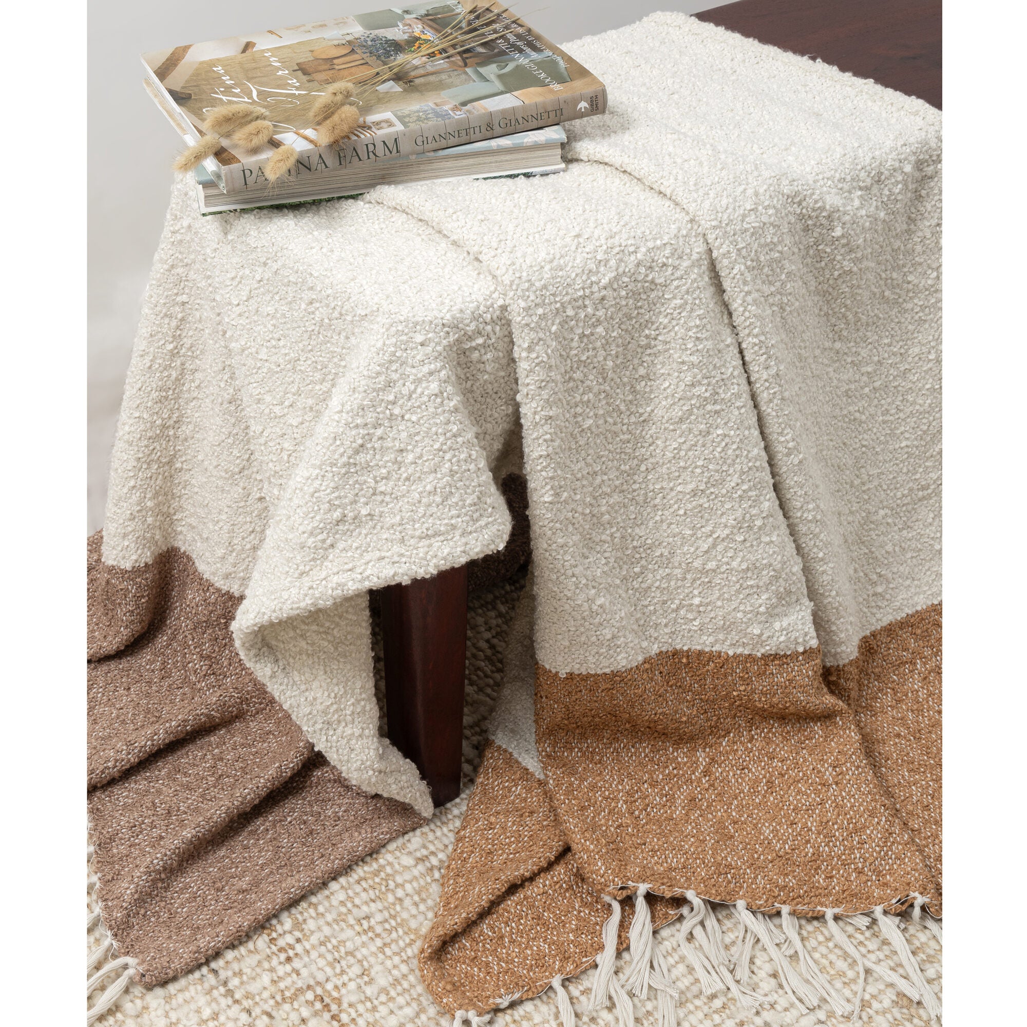 LR Home Lattice Throw — Ivory/Orche