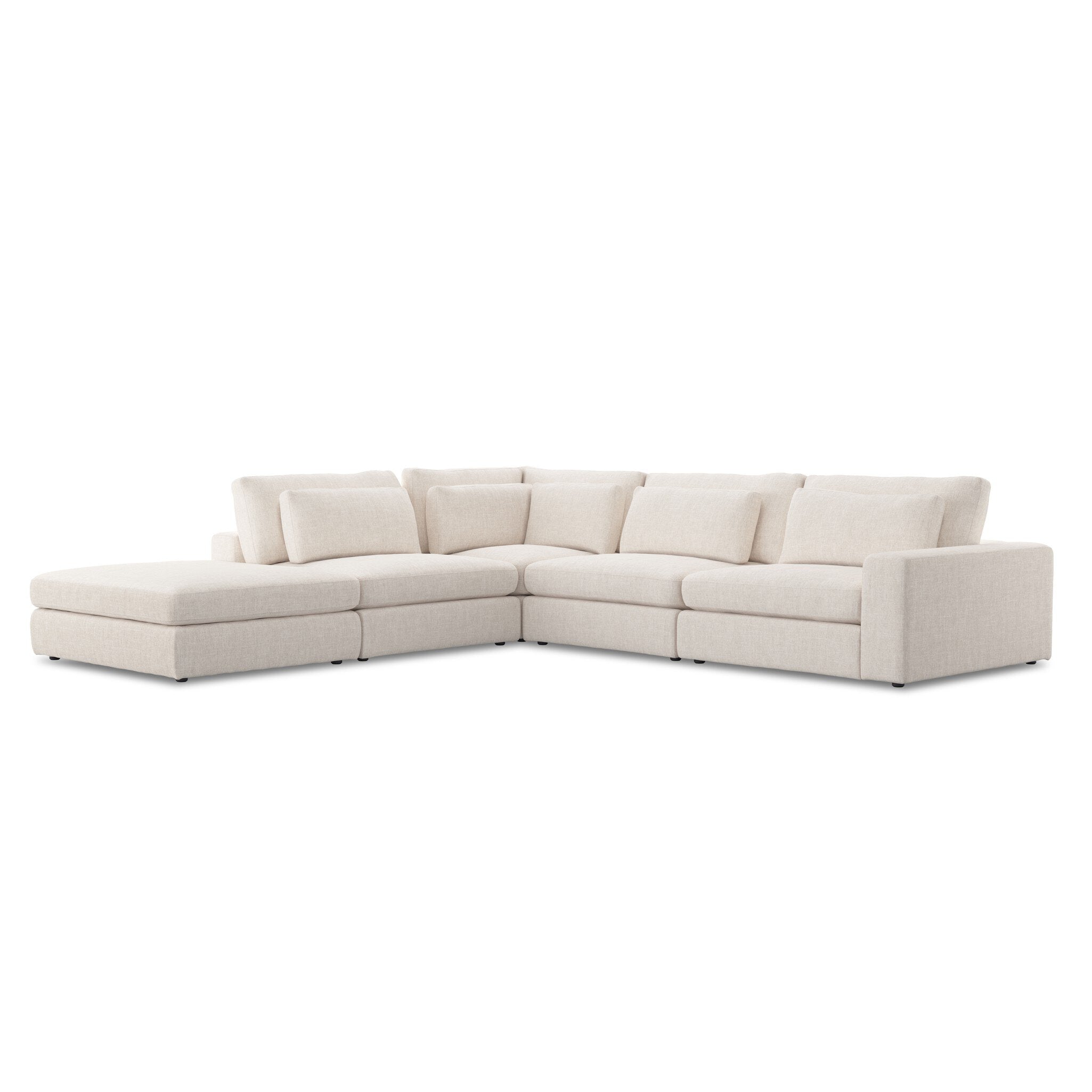 Four Hands Bloor 4-Piece Sectional W/ Ottoman — Essence Natural
