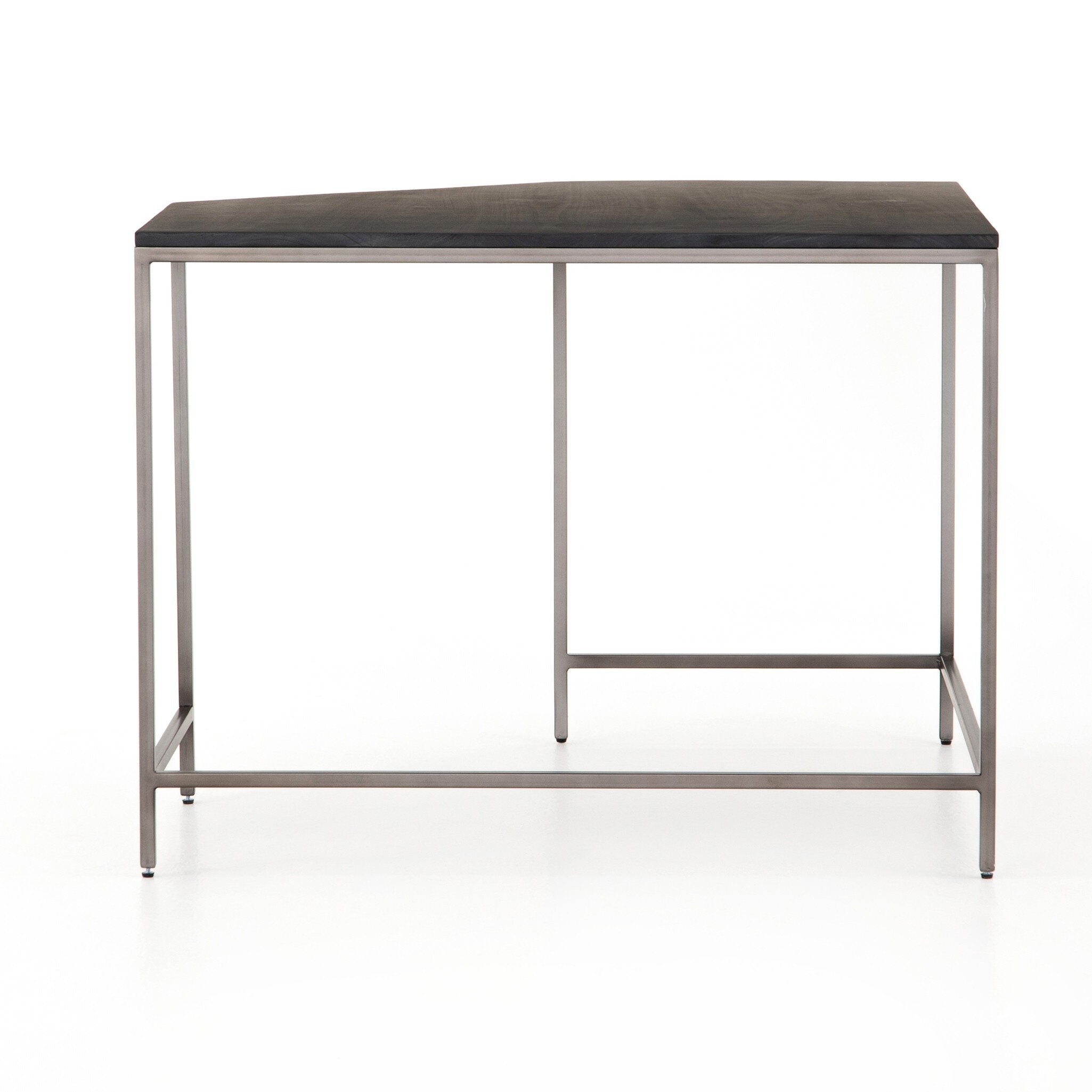 Four Hands Trey Modular Corner Desk — Black Wash Poplar-Natural Iron