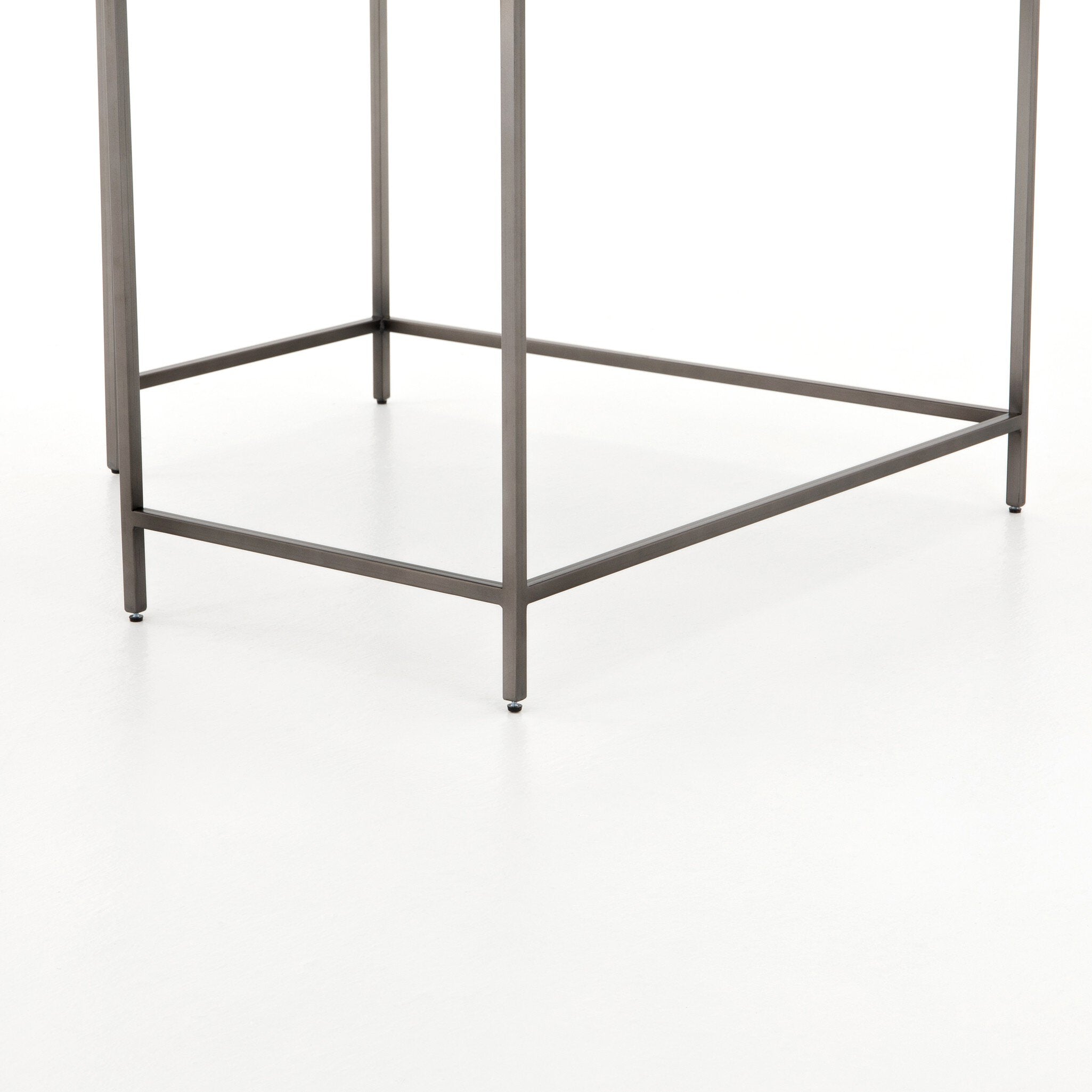 Four Hands Trey Modular Corner Desk — Black Wash Poplar-Natural Iron