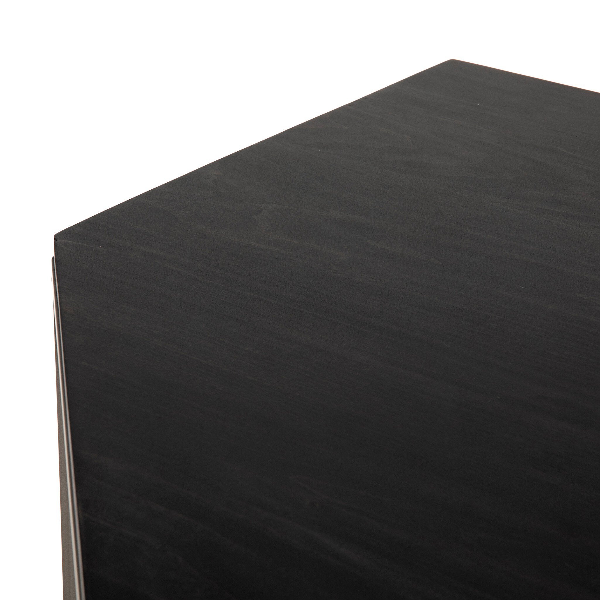 Four Hands Trey Modular Corner Desk — Black Wash Poplar-Natural Iron