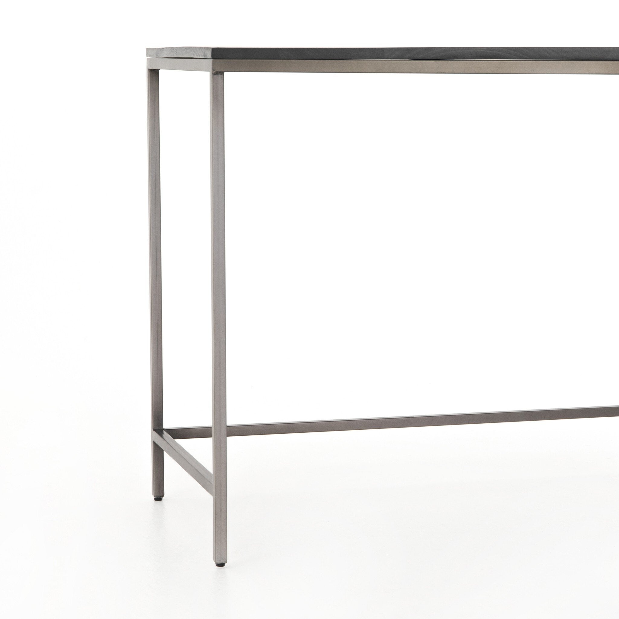 Four Hands Trey Modular Corner Desk — Black Wash Poplar-Natural Iron