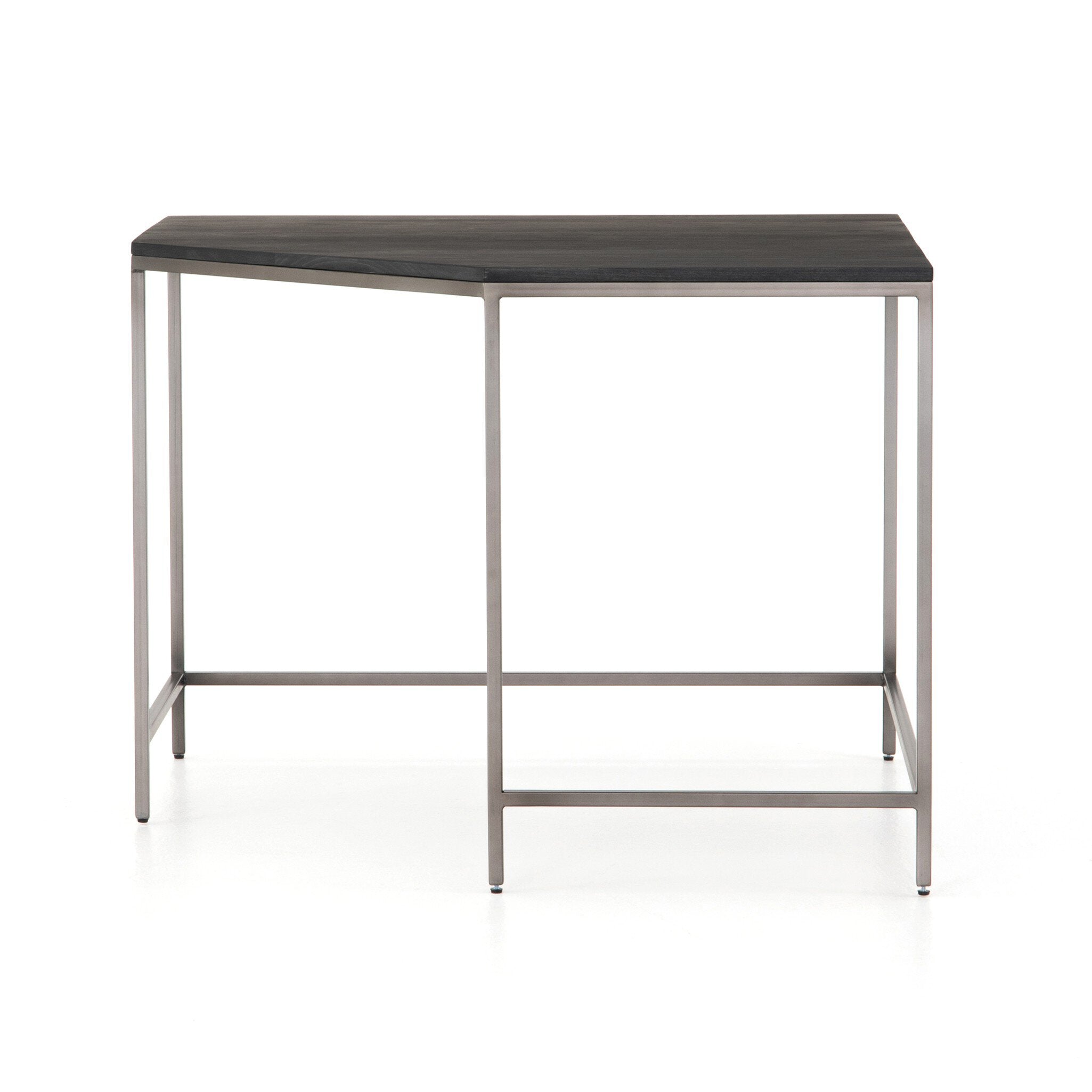 Four Hands Trey Modular Corner Desk — Black Wash Poplar-Natural Iron