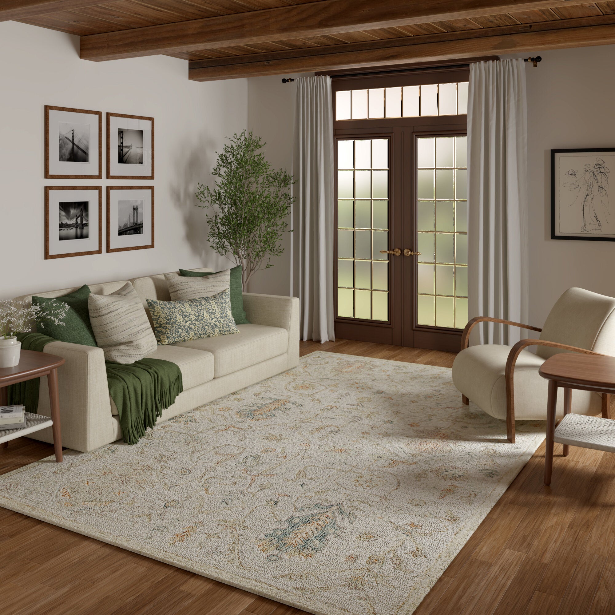 LR Home Vintage Rug — Ivory