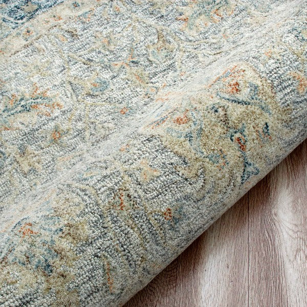 LR Home Vintage Rug — Ivory Blue