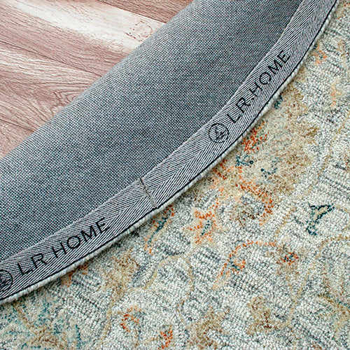 LR Home Vintage Rug — Ivory Blue