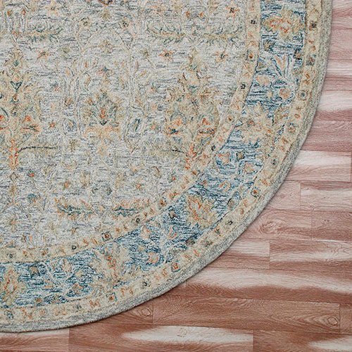 LR Home Vintage Rug — Ivory Blue