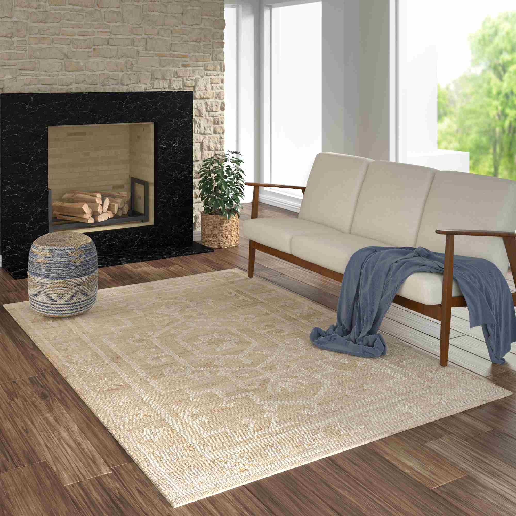 LR Home Vintage Rug — Ivory