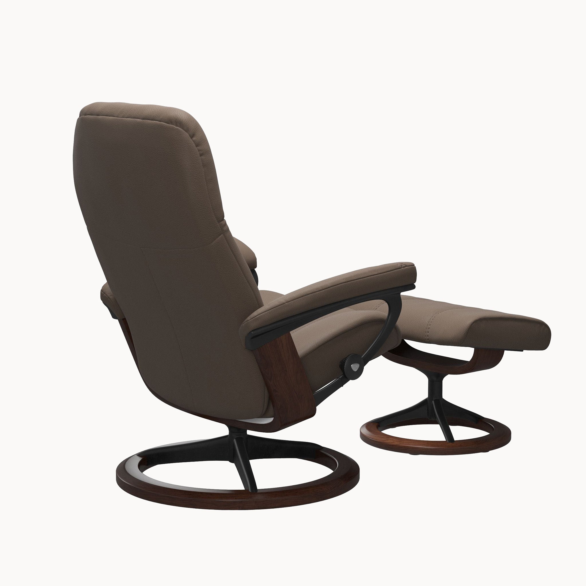 Stressless Consul Classic Base Chair & Ottoman - Batick Mole