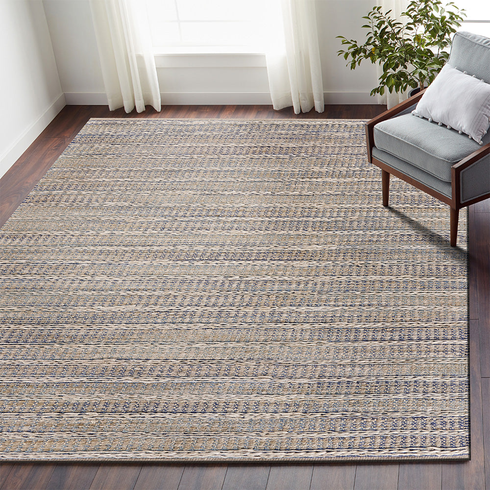 LR Home Bleached Jute Rug — Illusion Blue / Infinity