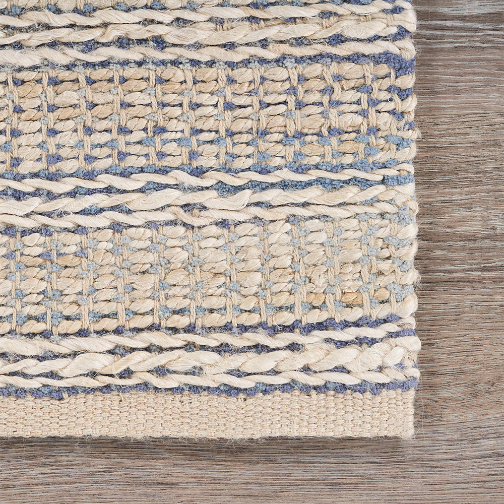 LR Home Bleached Jute Rug — Illusion Blue / Infinity