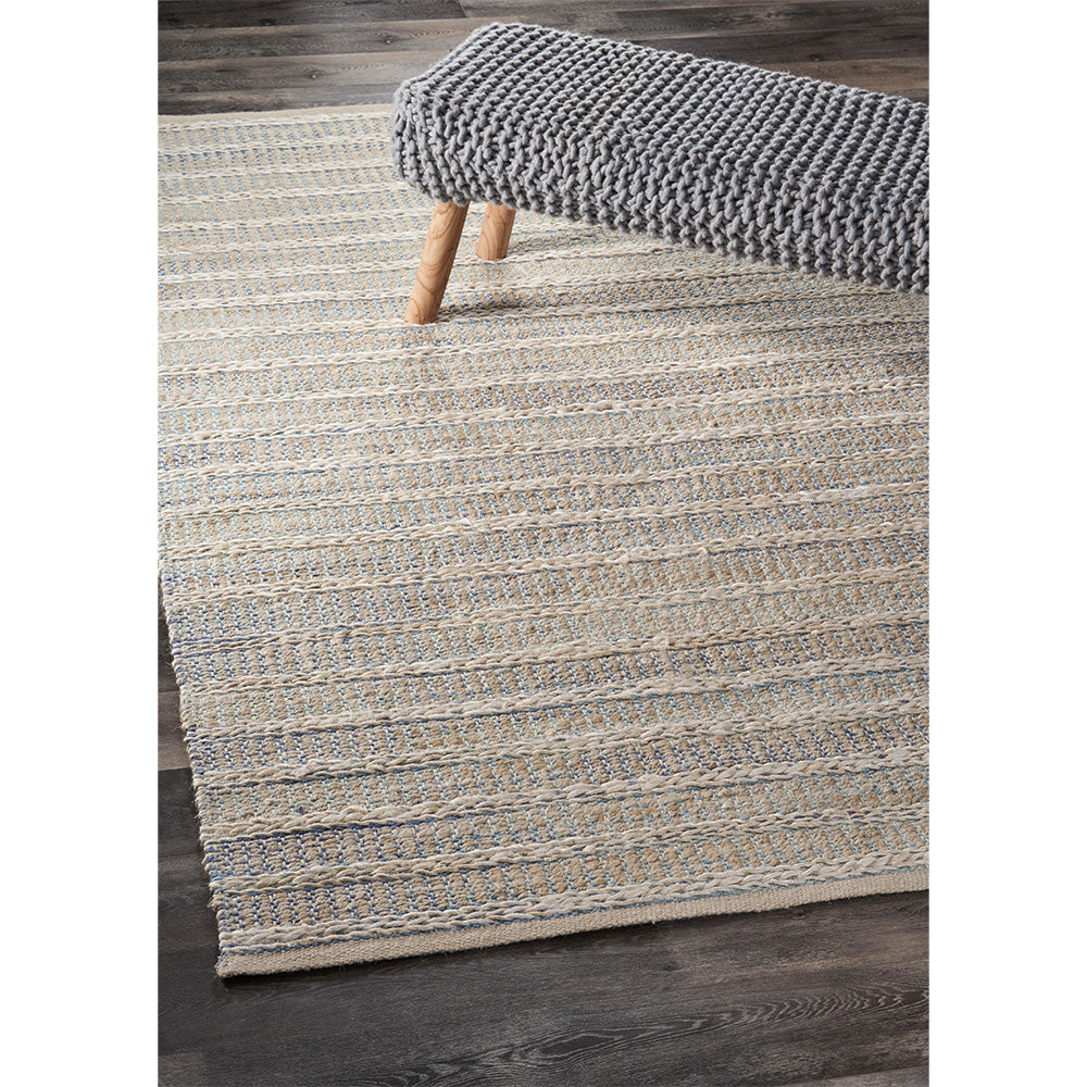 LR Home Bleached Jute Rug — Illusion Blue / Infinity