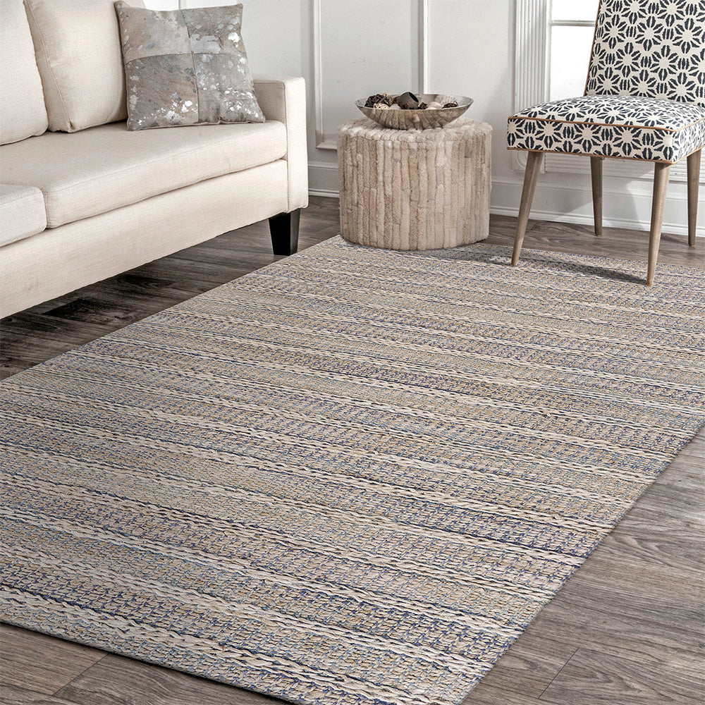 LR Home Bleached Jute Rug — Illusion Blue / Infinity