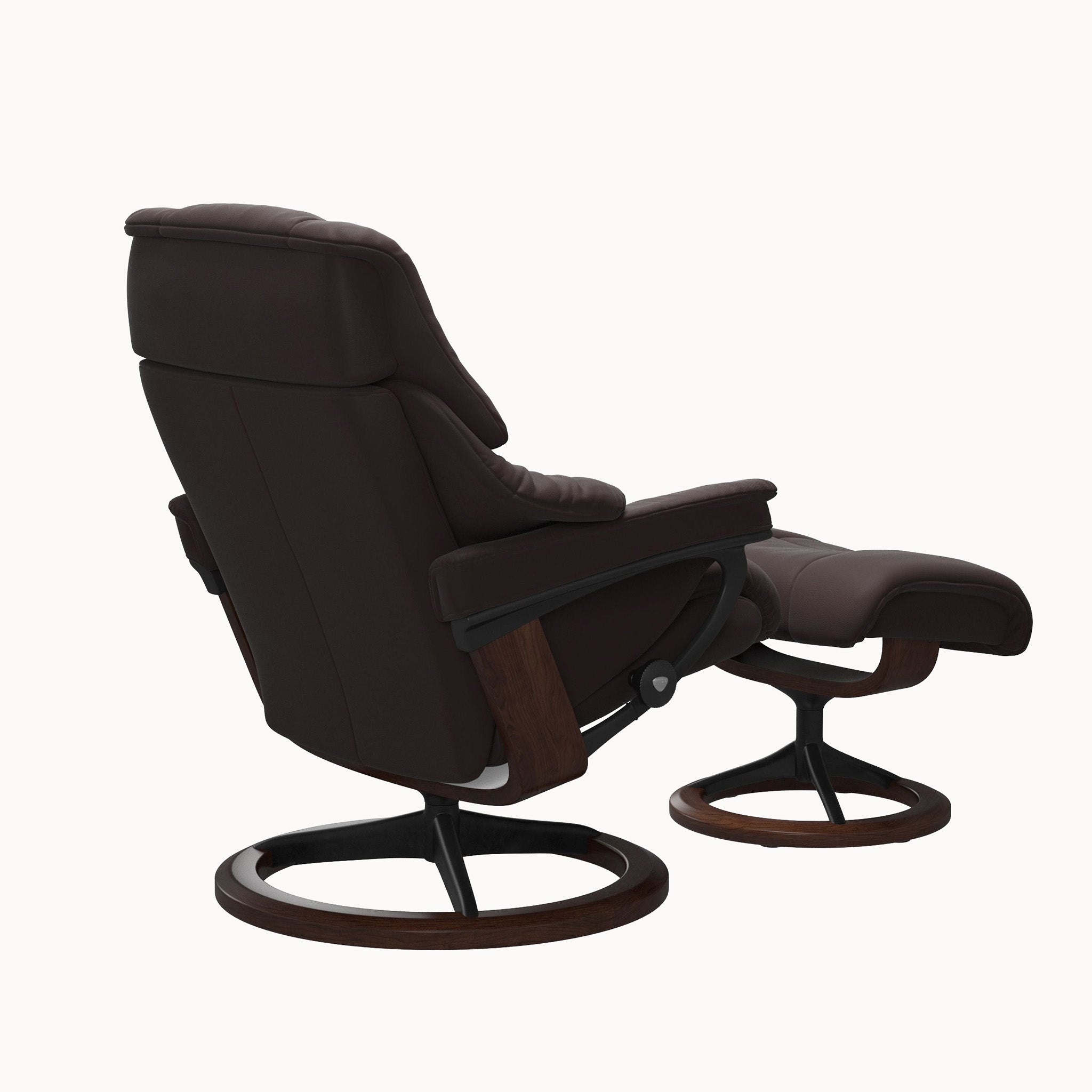 Stressless Reno Classic Base Chair & Ottoman - Paloma Chocolate