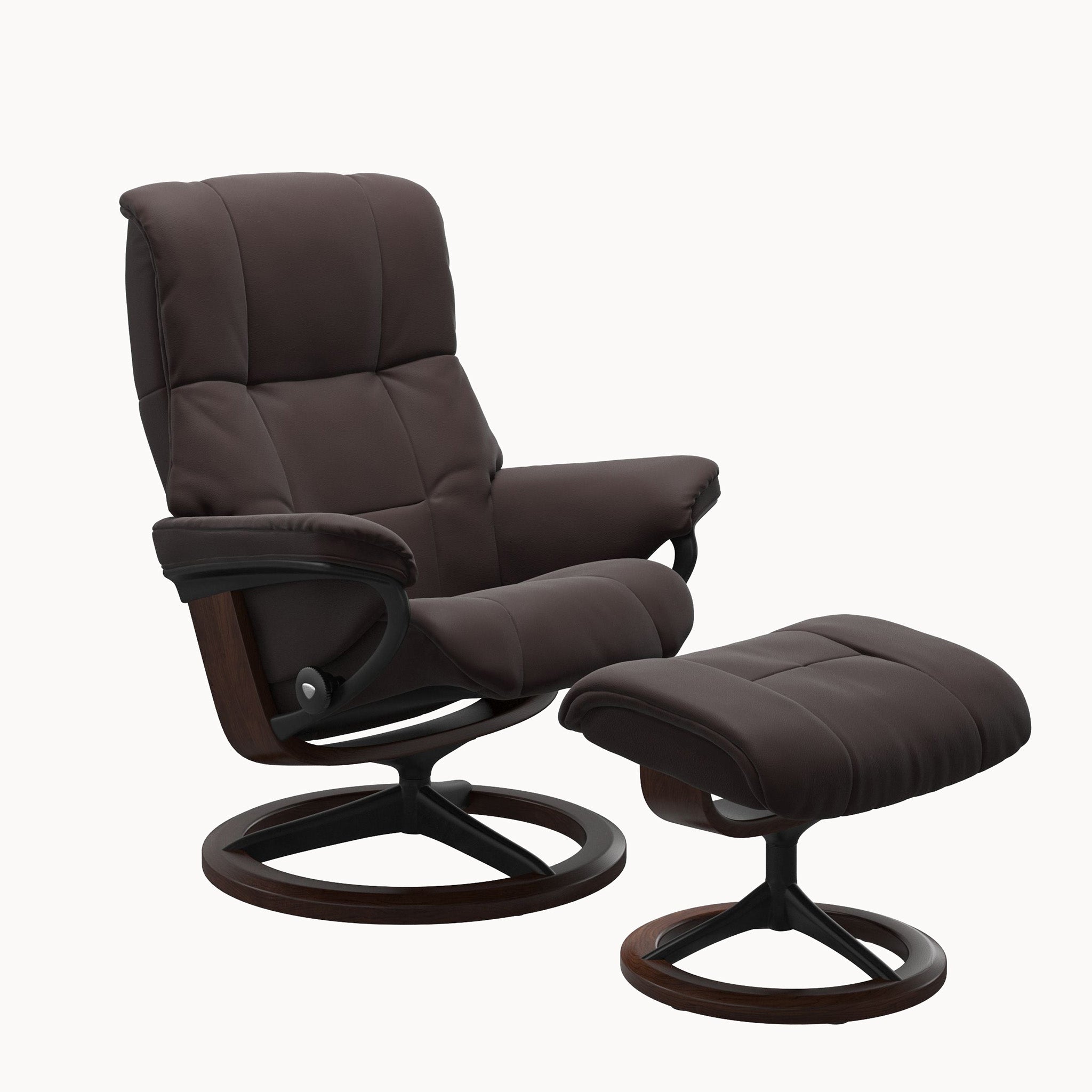 Stressless Mayfair Signature Base Chair & Ottoman - Paloma Chocolate