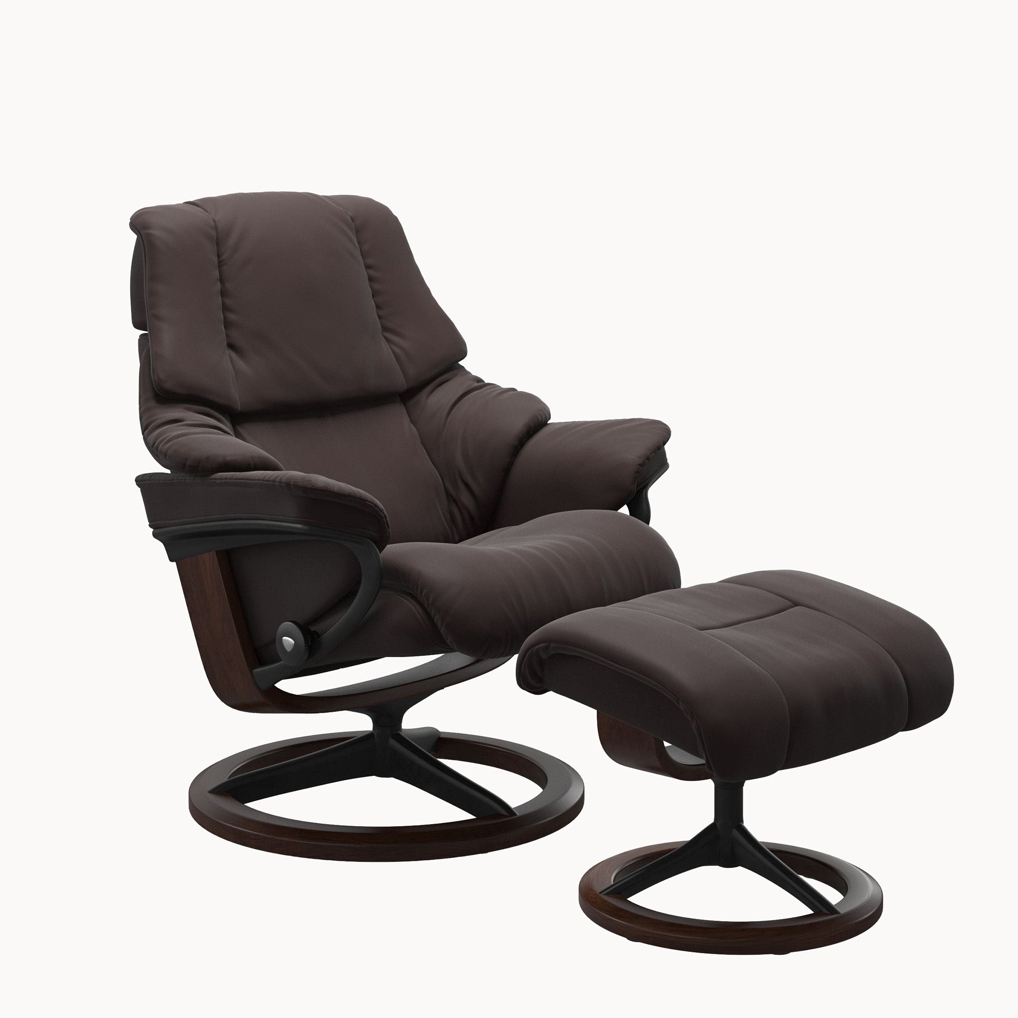Stressless Reno Classic Base Chair & Ottoman - Paloma Chocolate