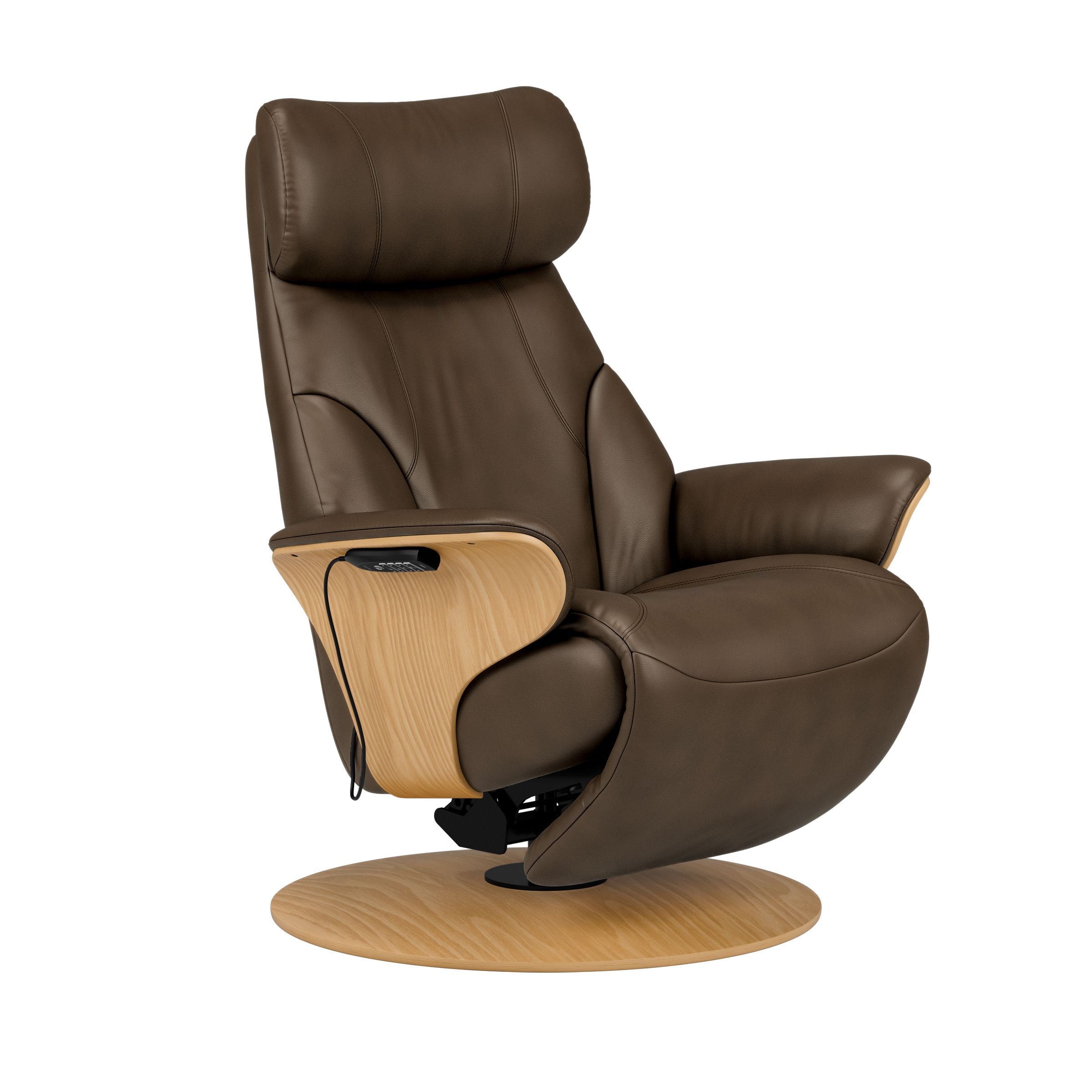Stressless Adam Wood Disc Recliner — Paloma Chocolate