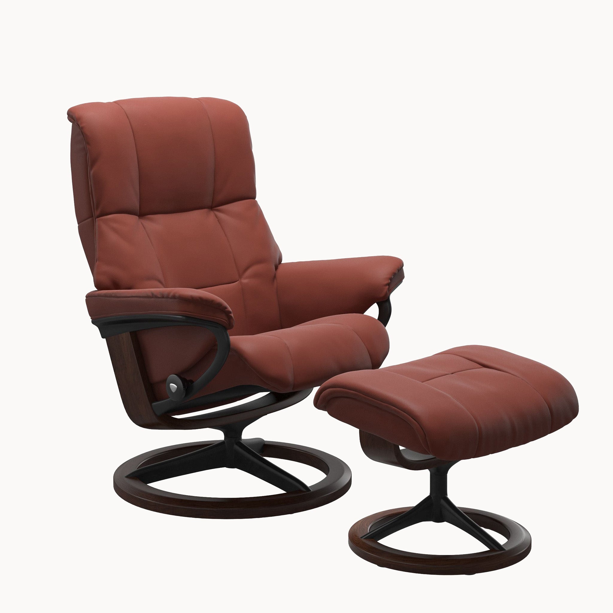 Stressless Mayfair Signature Base Chair & Ottoman - Paloma Dark Henna