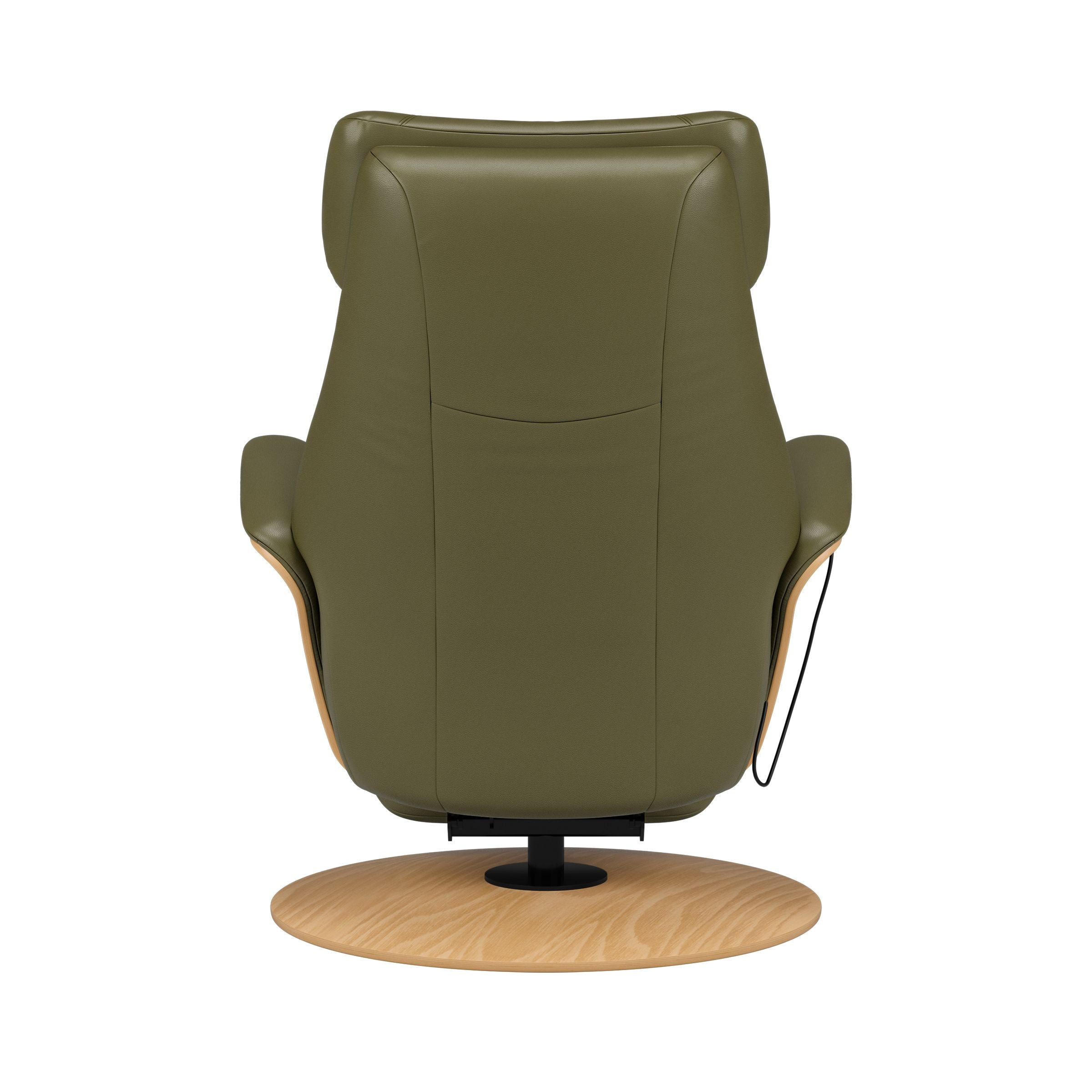 Stressless Adam Wood Disc Recliner — Paloma Dark Olive