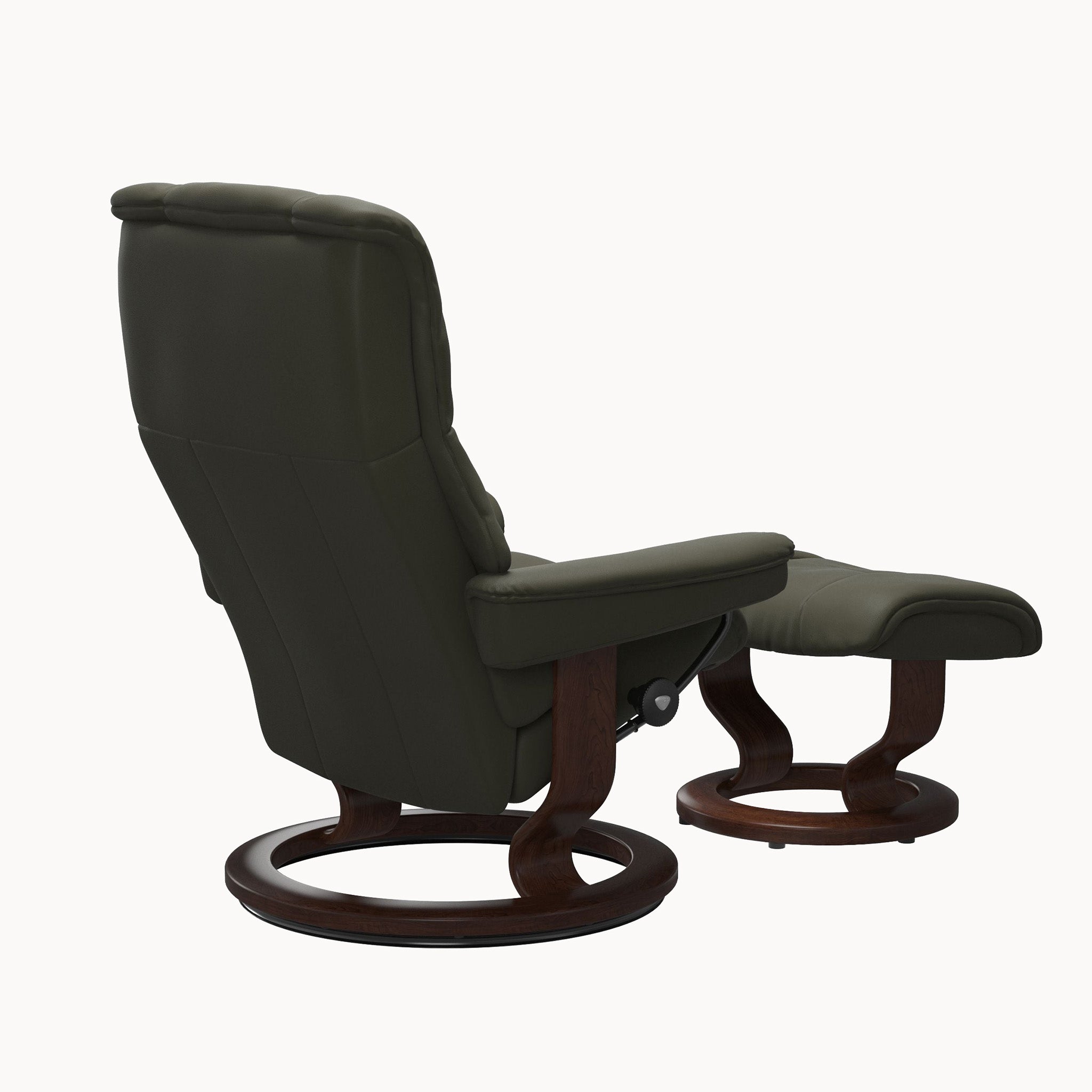 Stressless Mayfair Classic Base Chair & Ottoman - Paloma Dark Olive