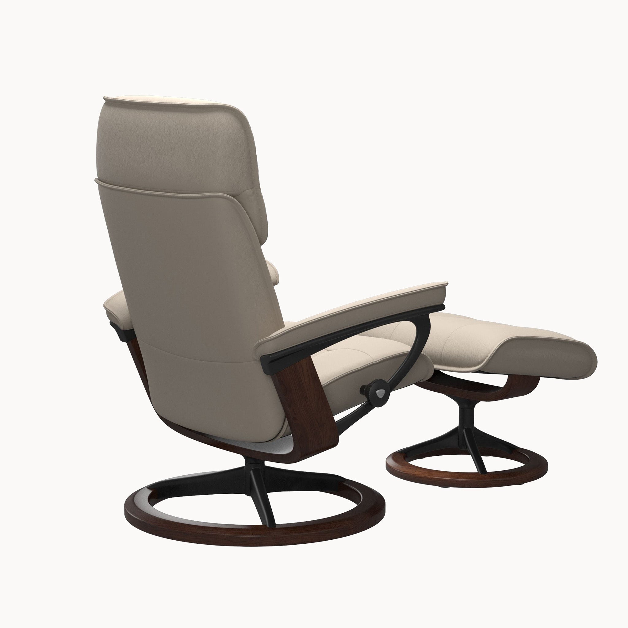 Stressless Admiral Signature Base Chair & Ottoman - Paloma Fog