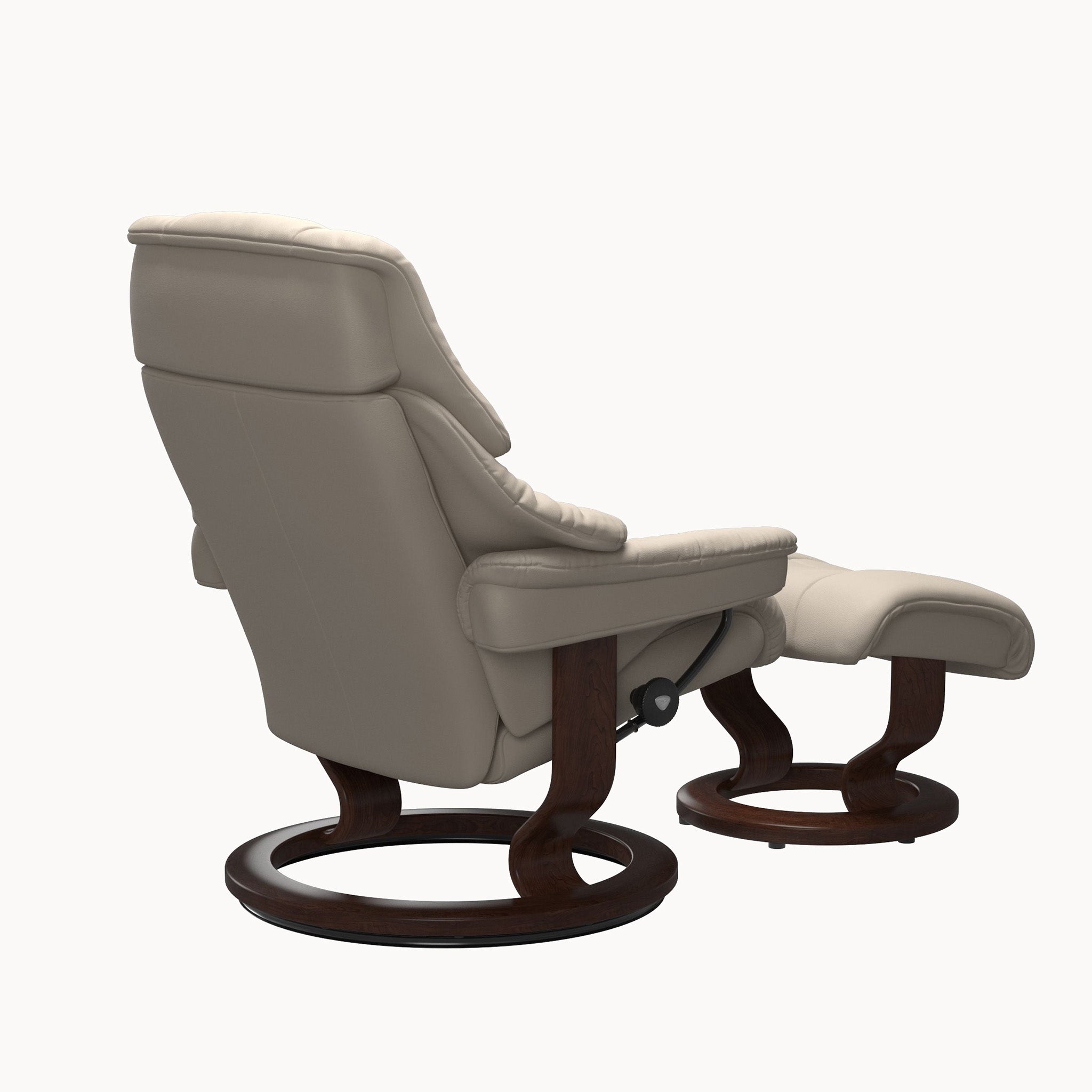 Stressless Reno Classic Base Chair & Ottoman - Paloma Fog