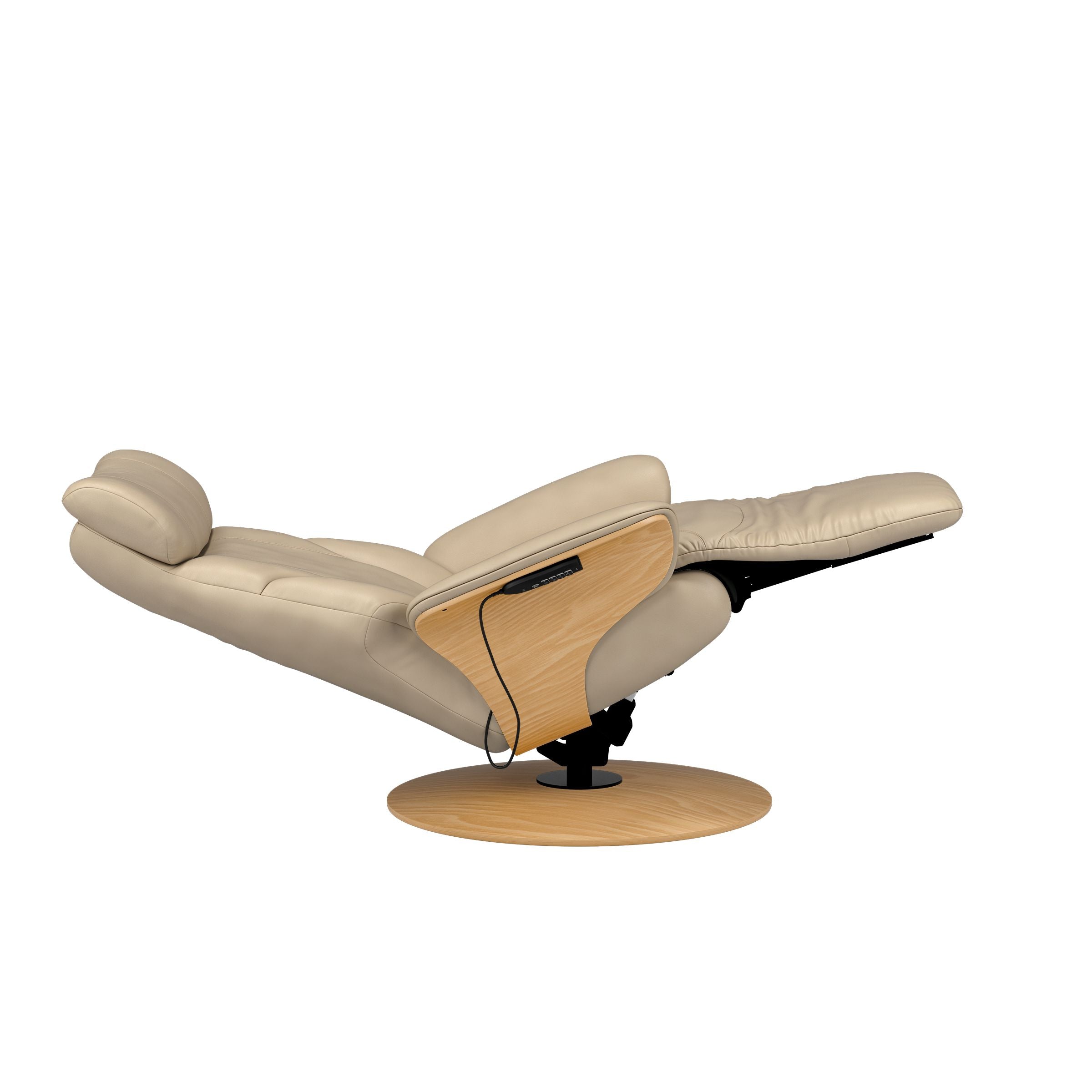 Stressless Adam Wood Disc Recliner — Paloma Fog