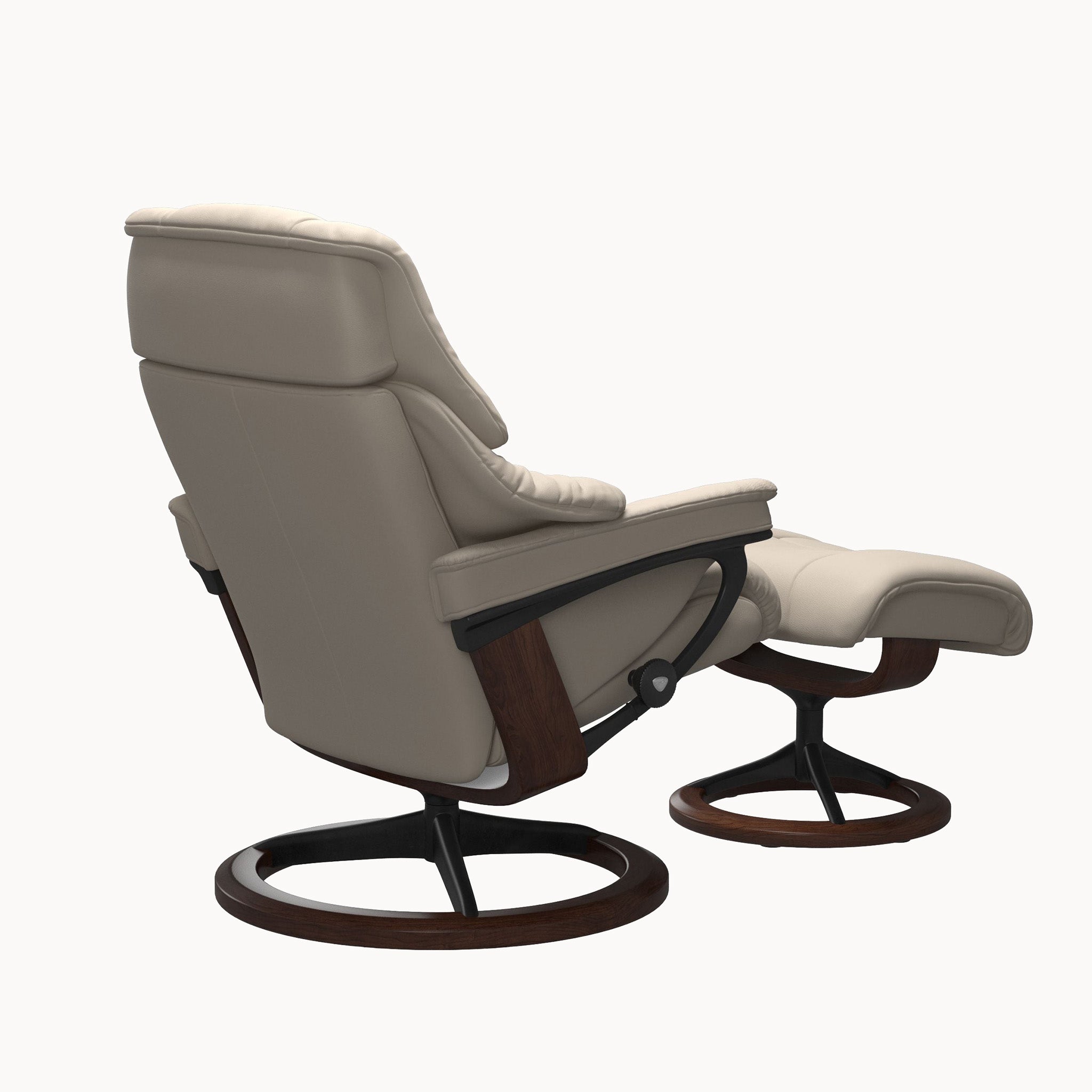 Stressless Reno Signature Base Chair & Ottoman - Paloma Fog