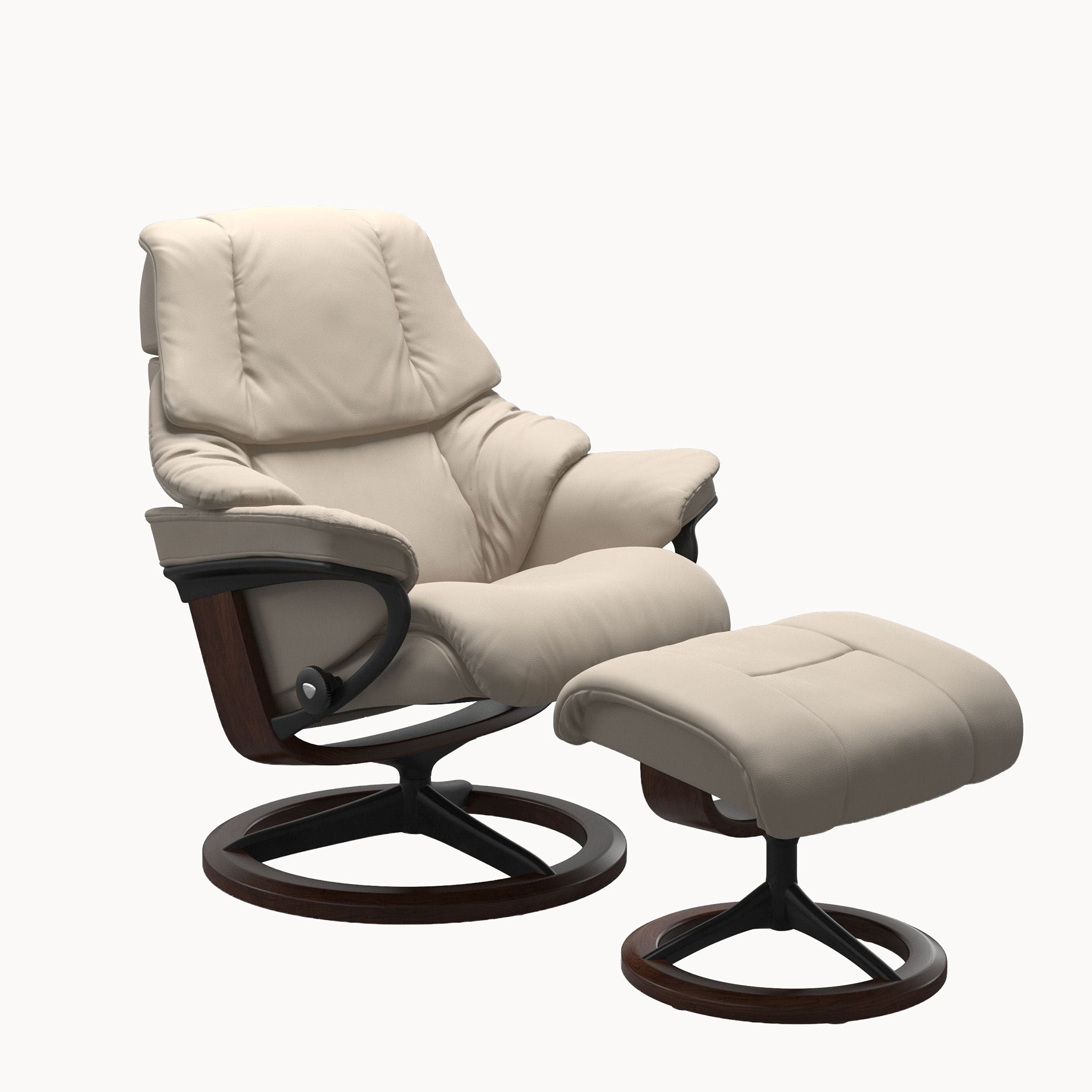 Stressless Reno Signature Base Chair & Ottoman - Paloma Fog