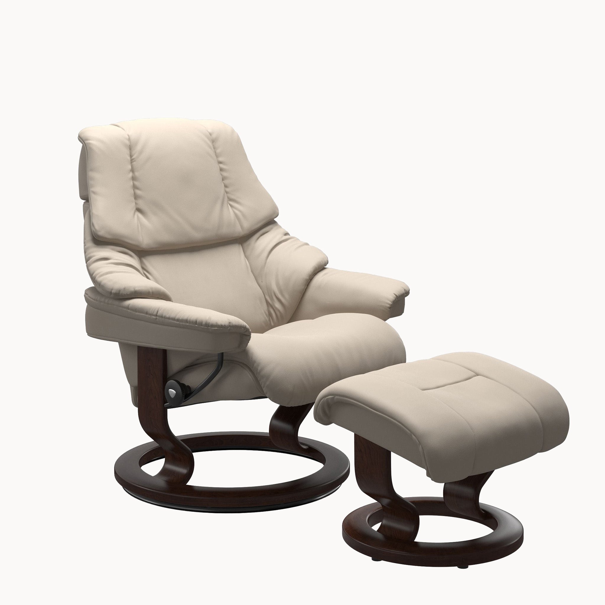 Stressless Reno Classic Base Chair & Ottoman - Paloma Fog