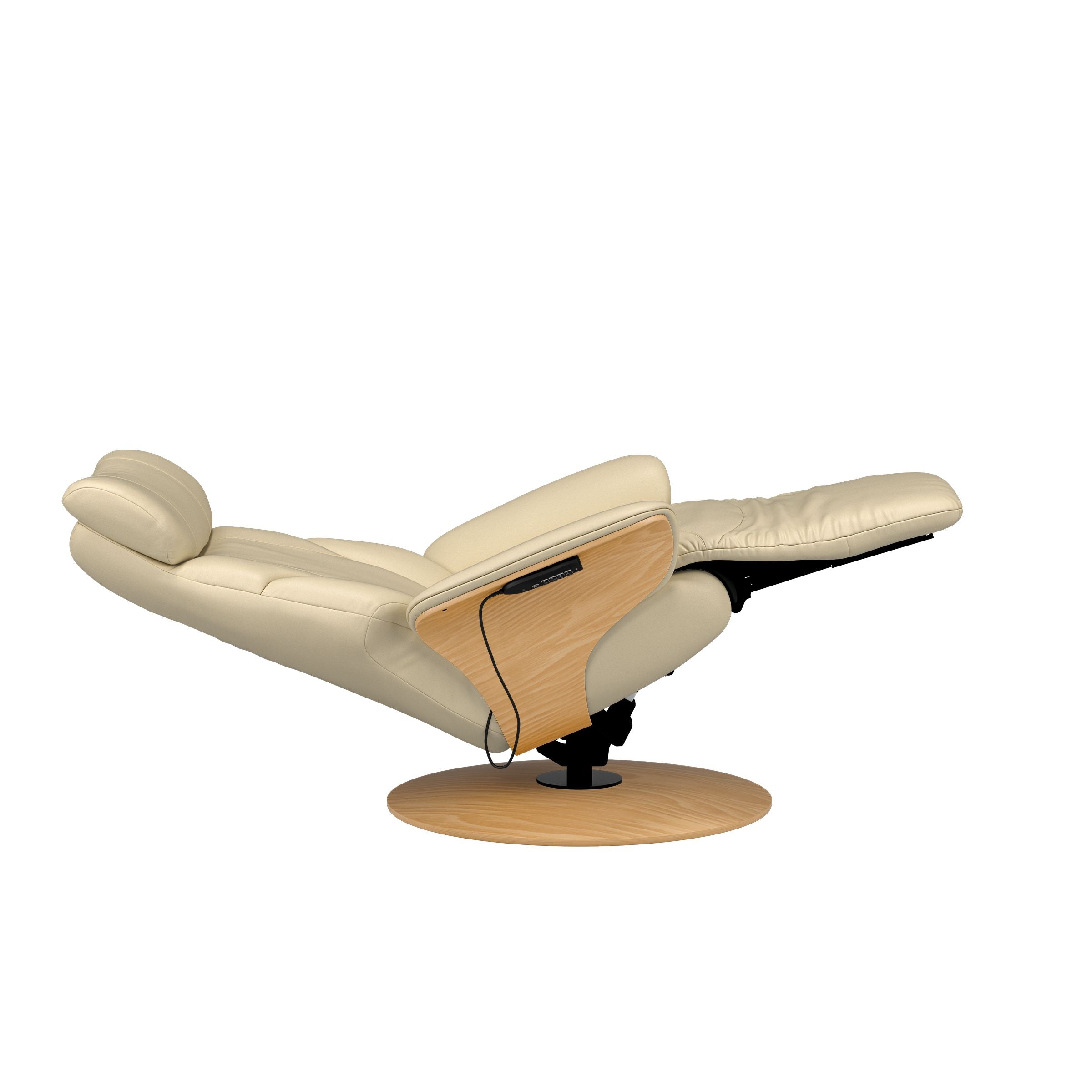 Stressless Adam Wood Disc Recliner — Paloma Light Grey