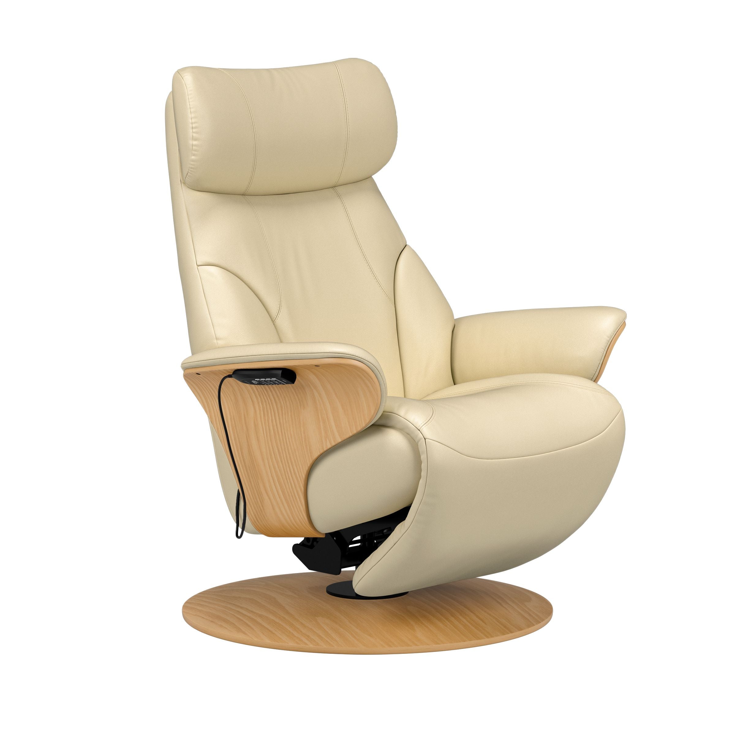 Stressless Adam Wood Disc Recliner — Paloma Light Grey