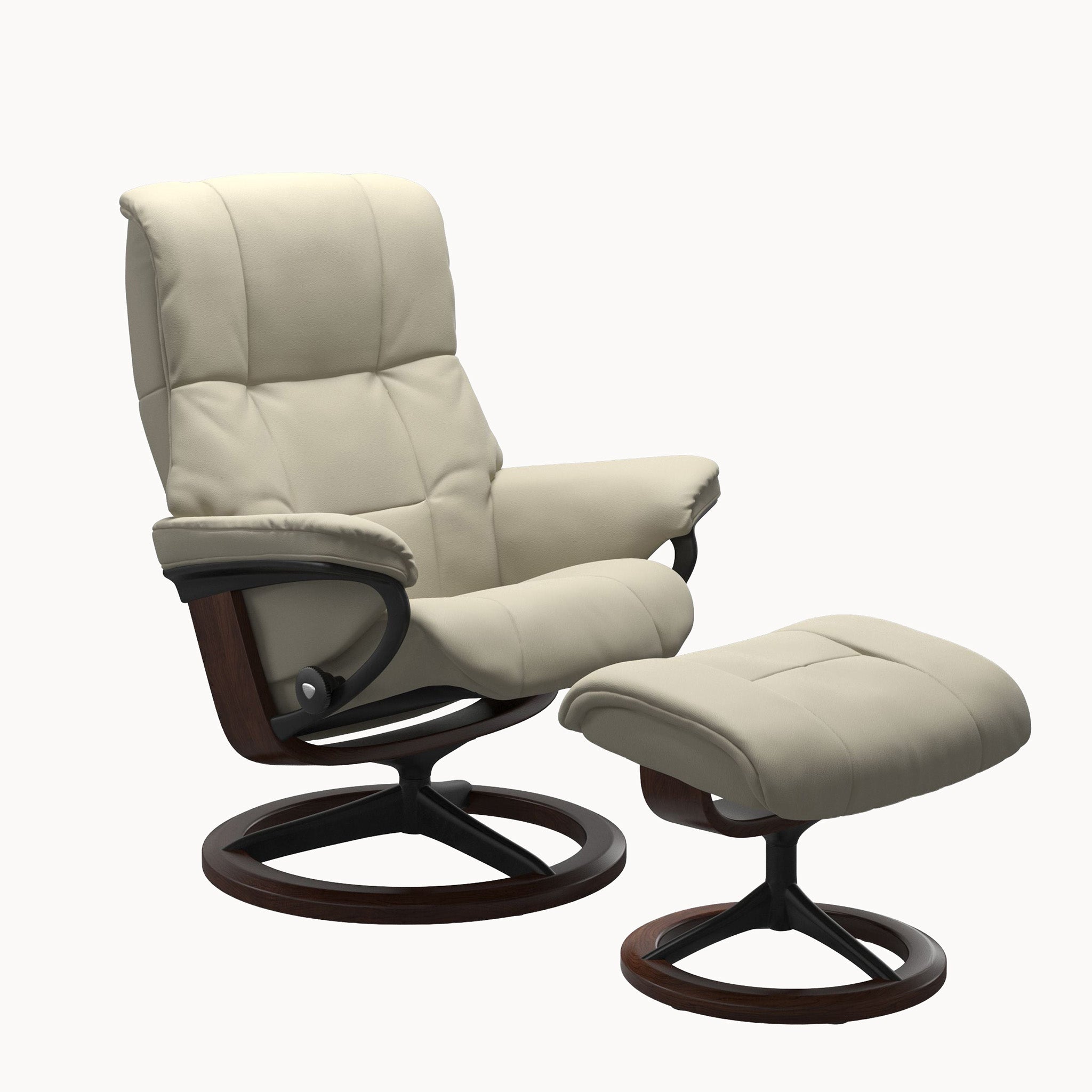 Stressless Mayfair Signature Base Chair & Ottoman - Paloma Light Grey
