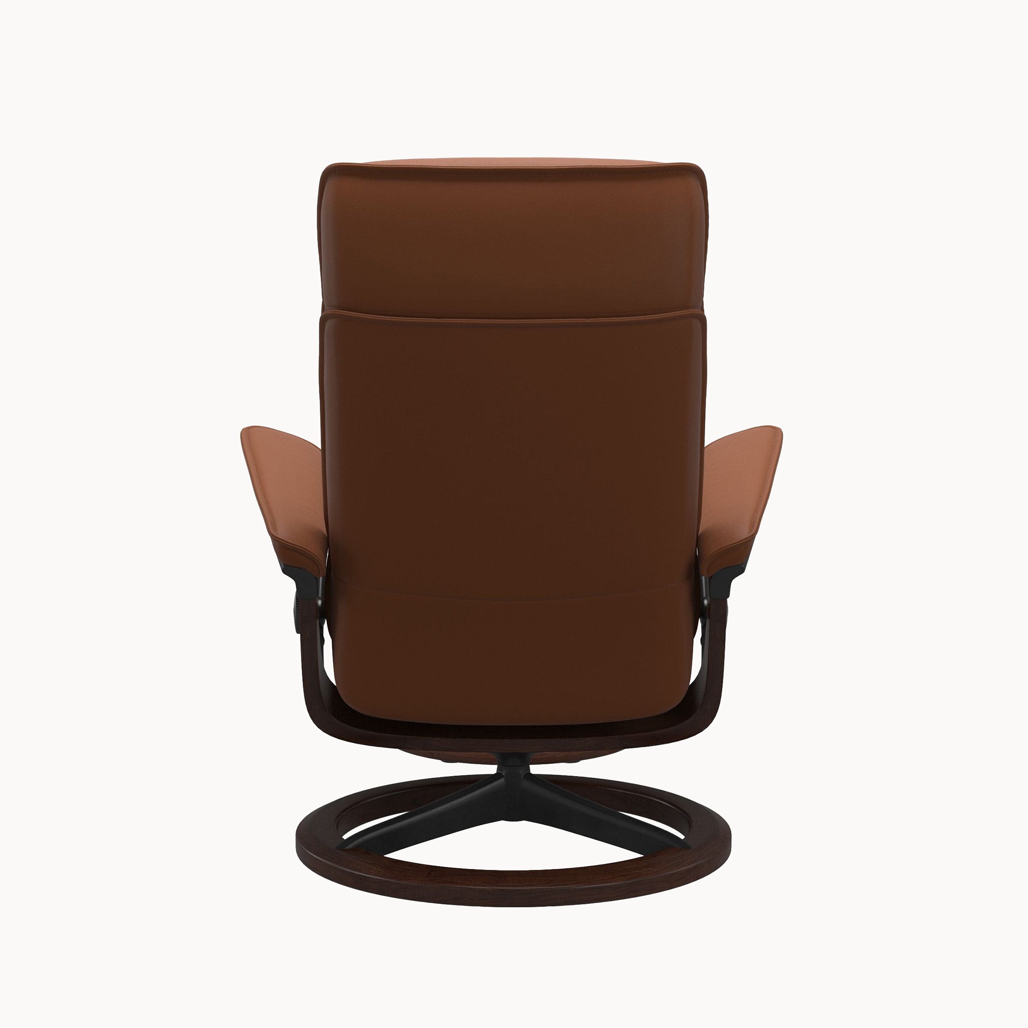 Stressless Admiral Signature Base Chair & Ottoman - Paloma New Cognac