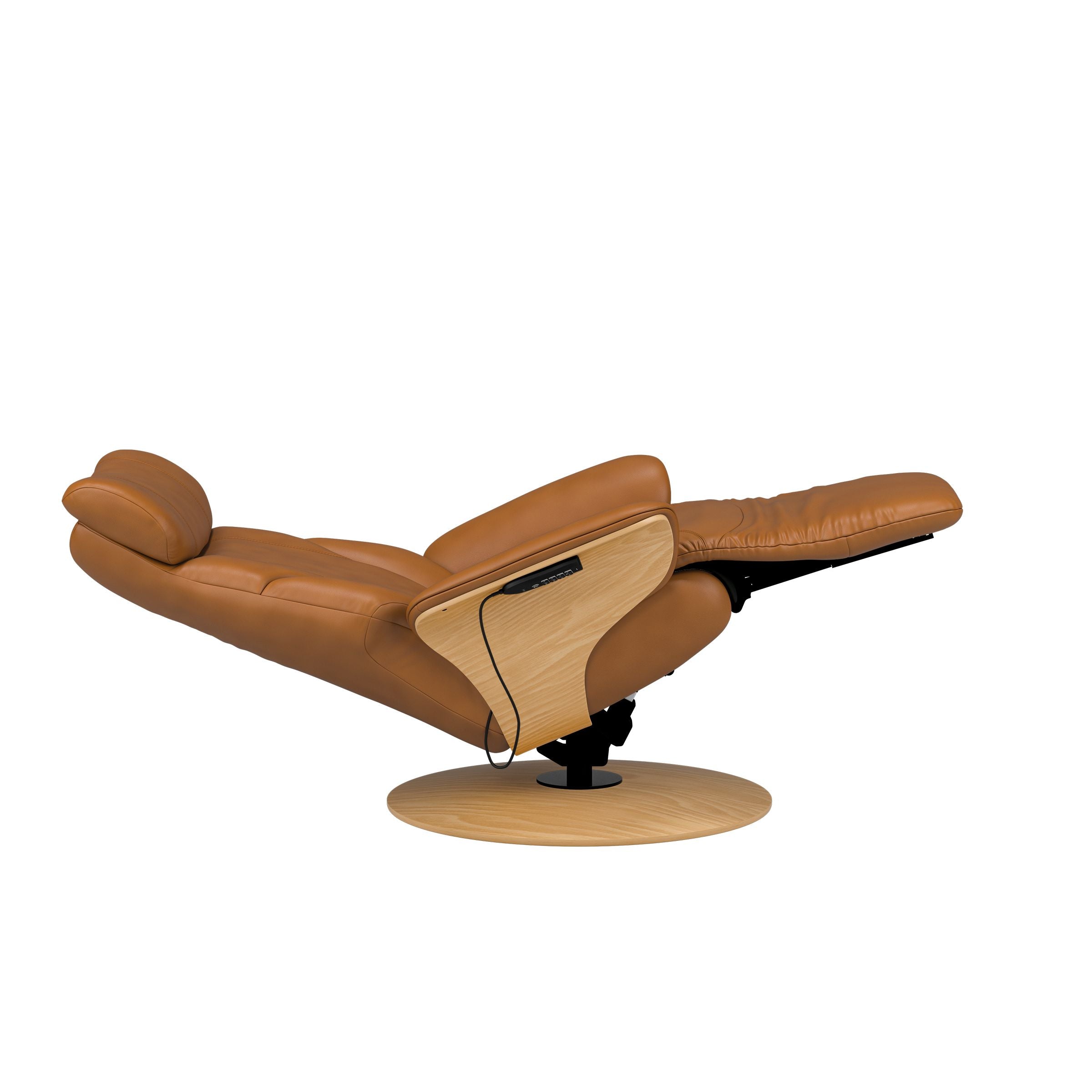 Stressless Adam Wood Disc Recliner — Paloma New Cognac